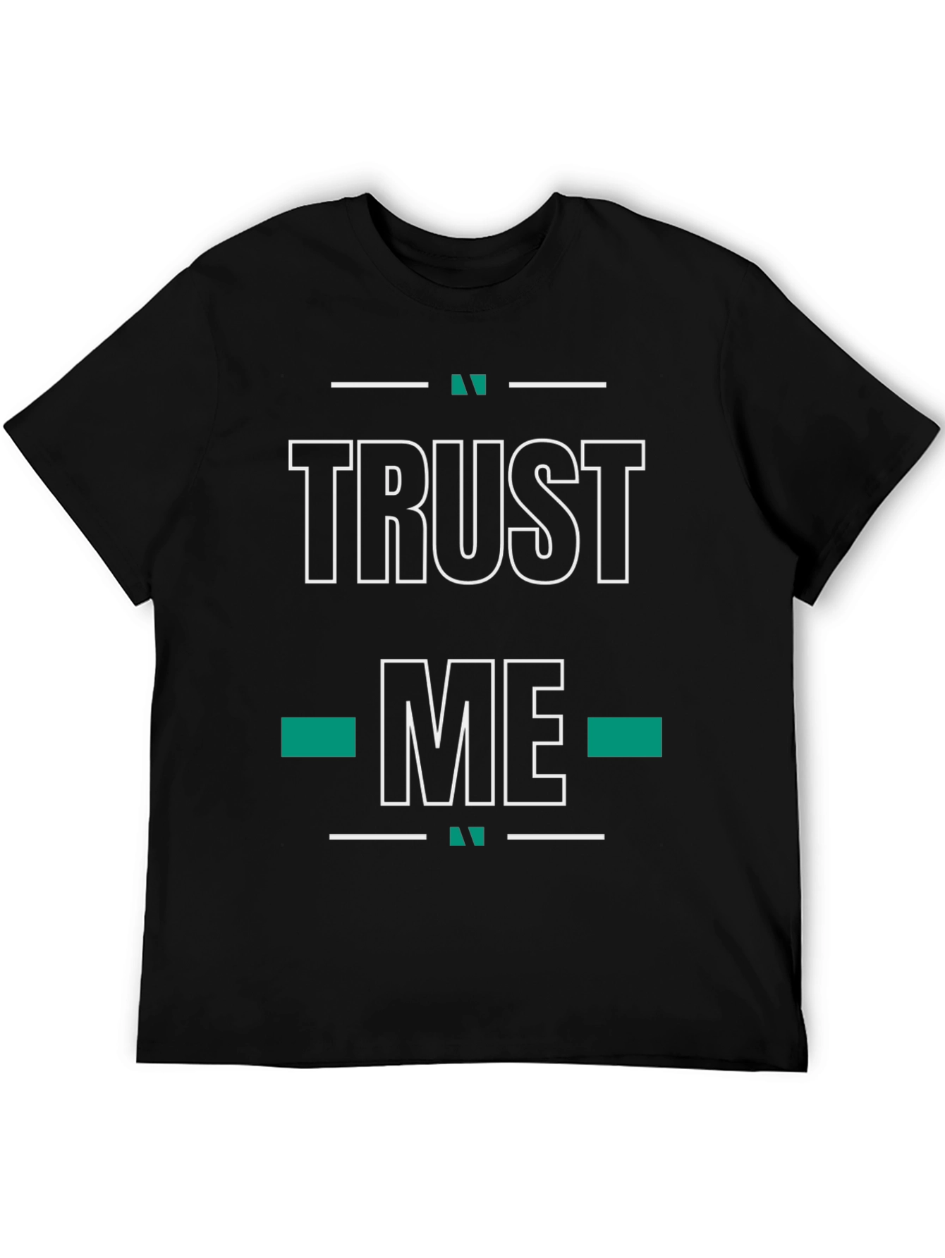 Black Trust Me Graphic Tee - Black Cotton Blend view 5