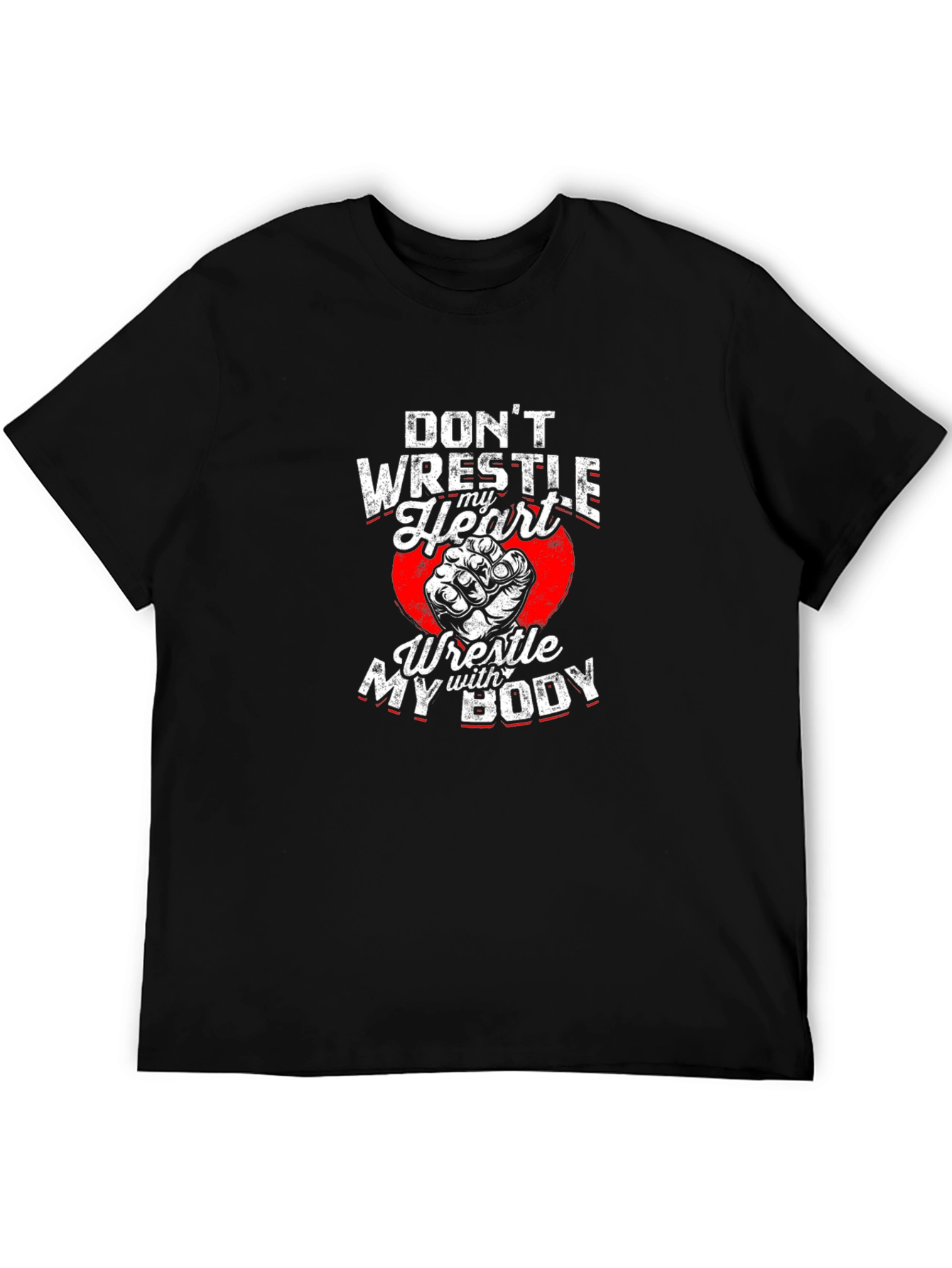 Black Wrestle My Body T-Shirt: Funny Wrestling Tee view 5