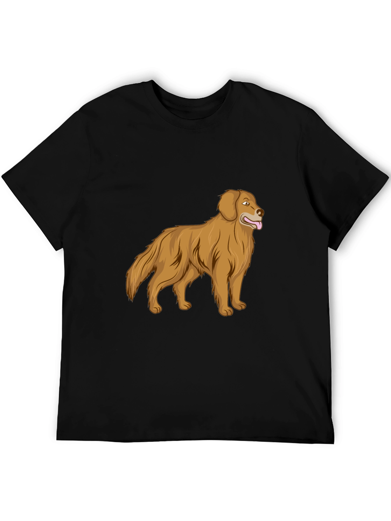 Black Golden Retriever Graphic Print T-Shirt view 5