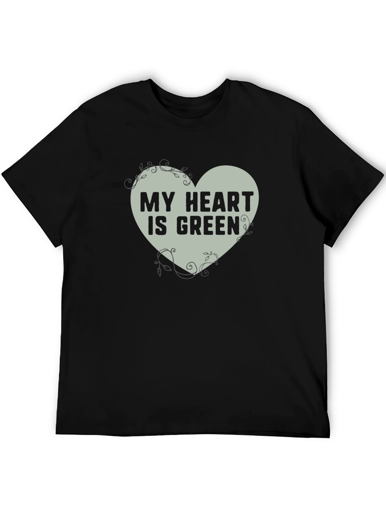 Black My Heart Is Green Graphic Tee - Eco Friendly Shirt view 5