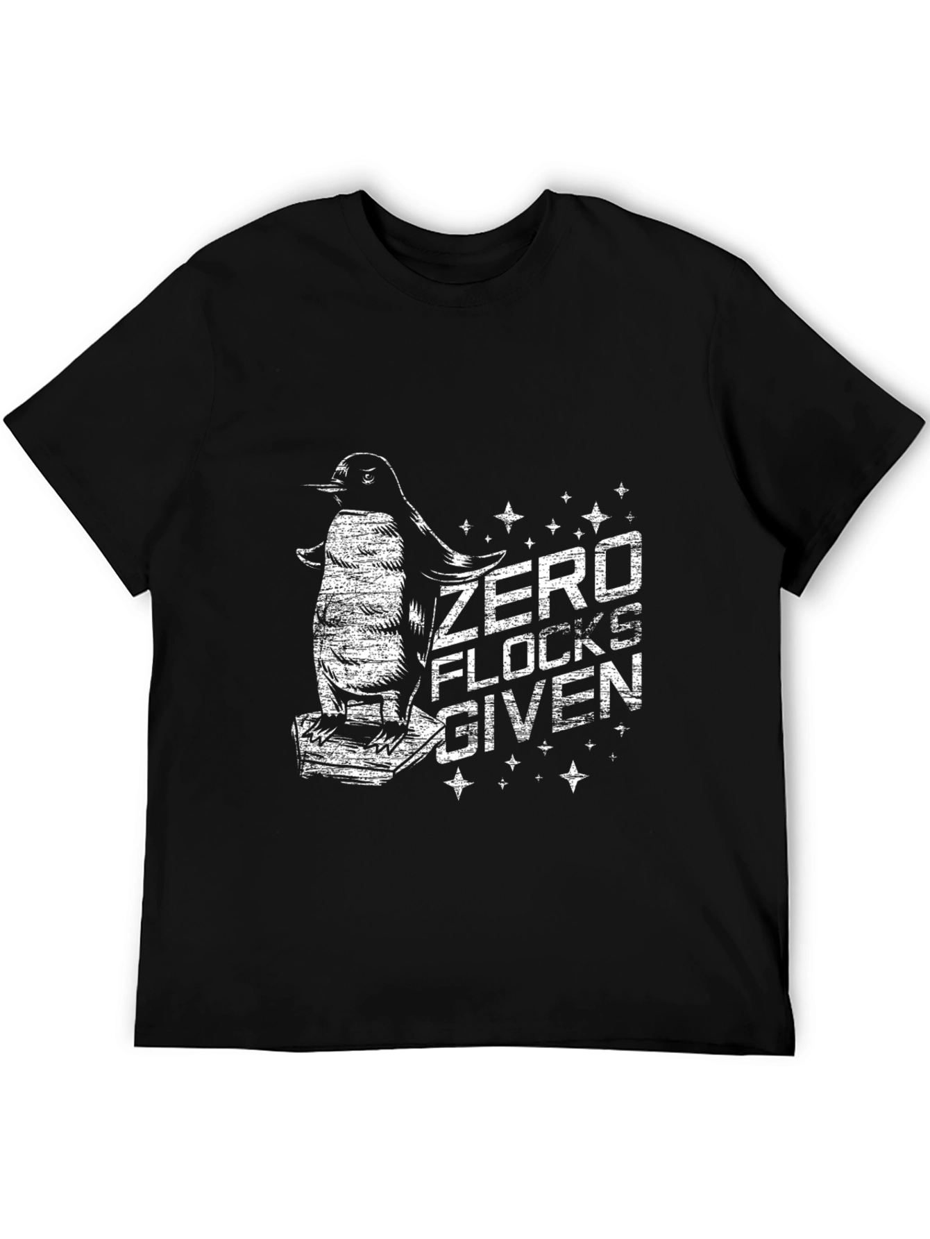 Black Zero Flocks Given Penguin Graphic Tee view 5