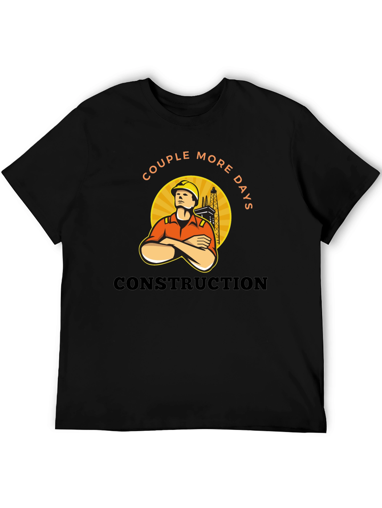 Black Construction Worker Tee - Couple More Days view 5