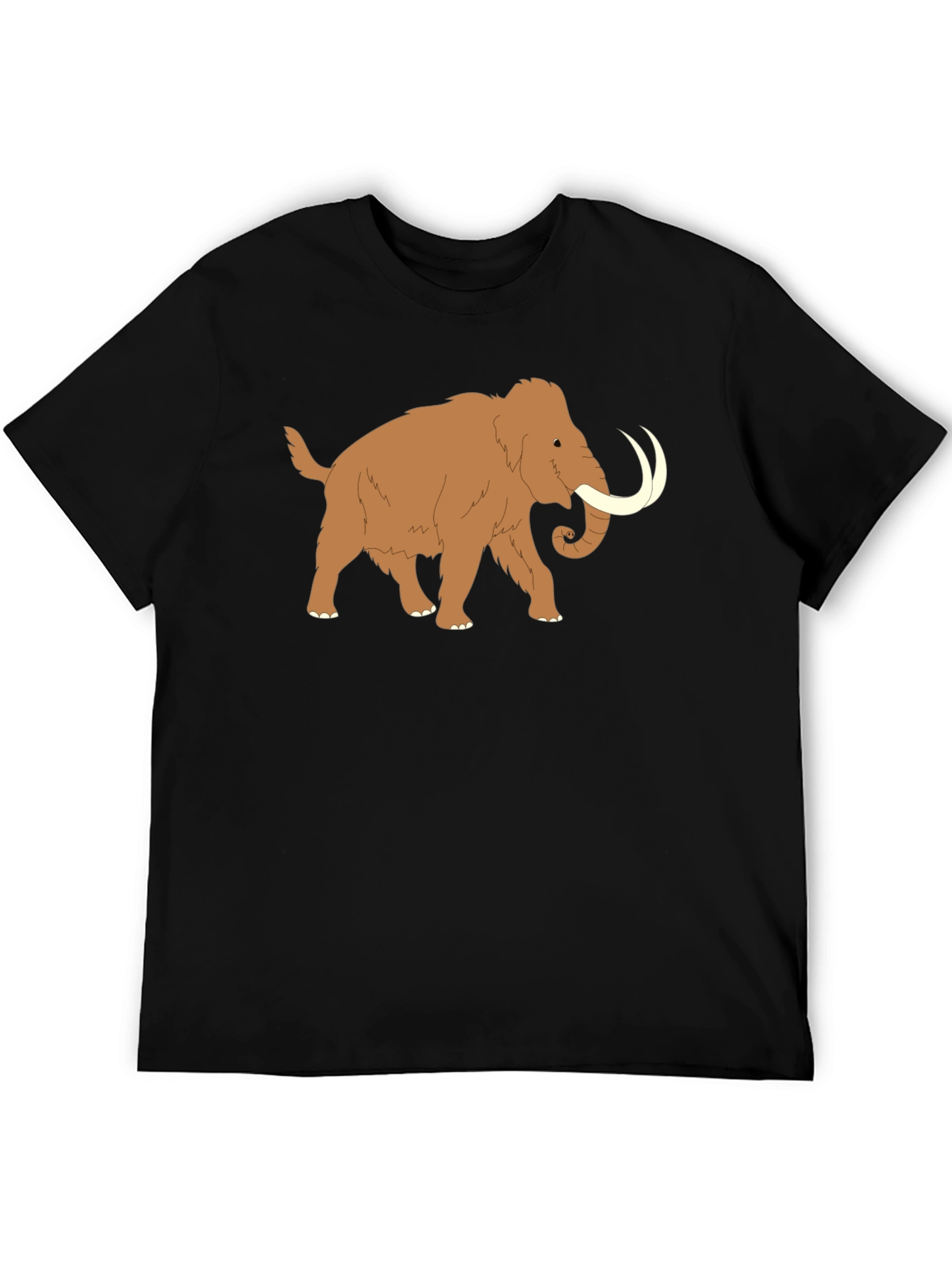 Black Woolly Mammoth Graphic Tee - Black Cotton T-Shirt view 5