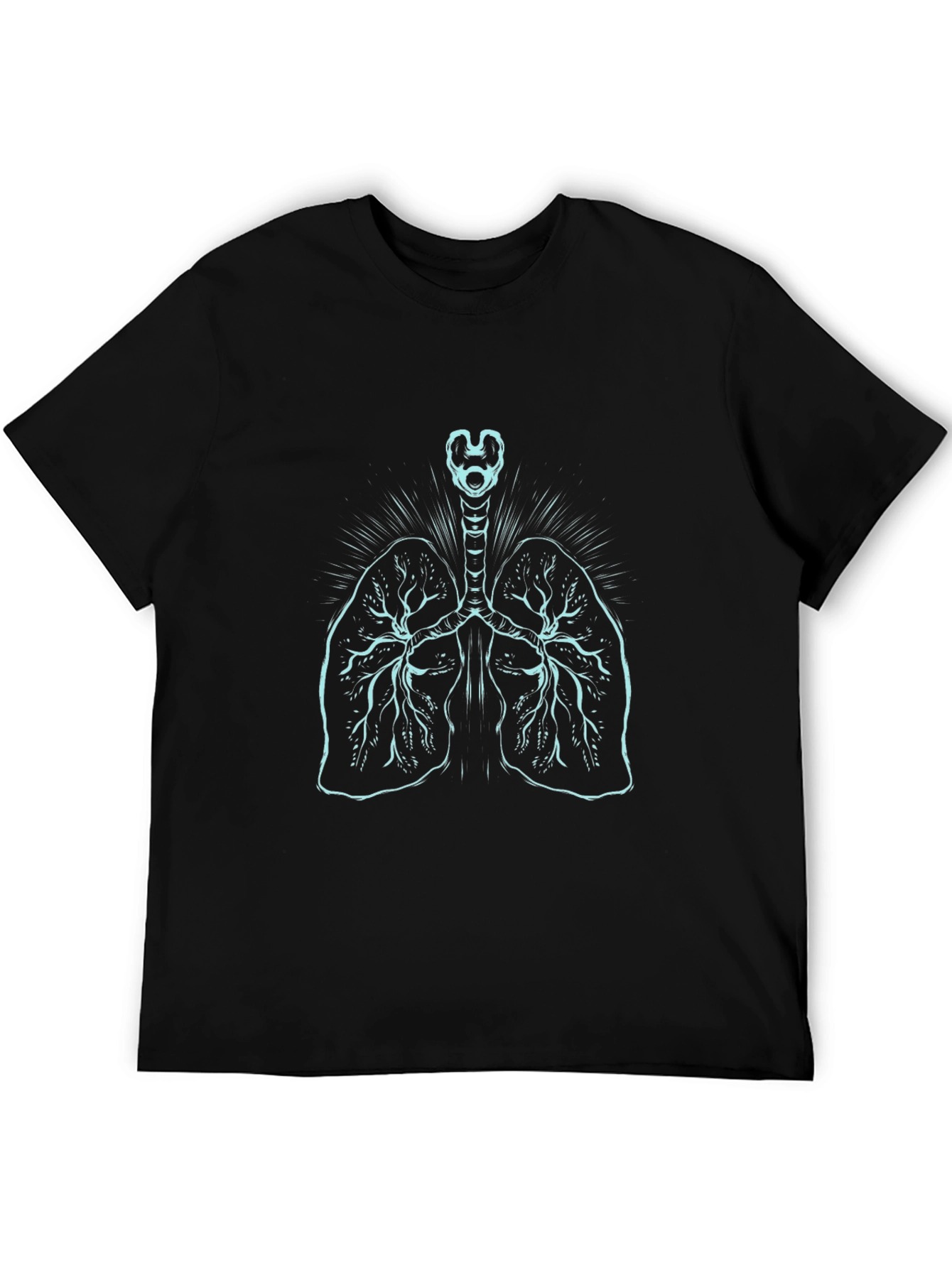 Black Anatomical Lungs Graphic Tee - Black view 5