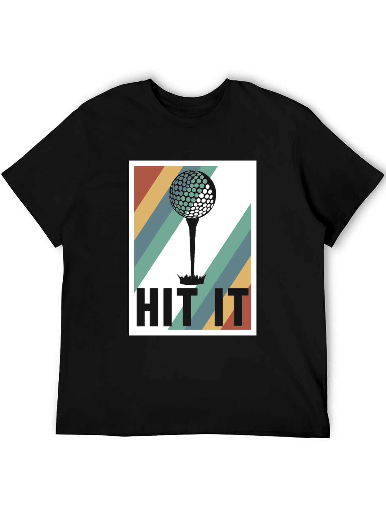 Black Retro Golf Hit It T-Shirt view 5