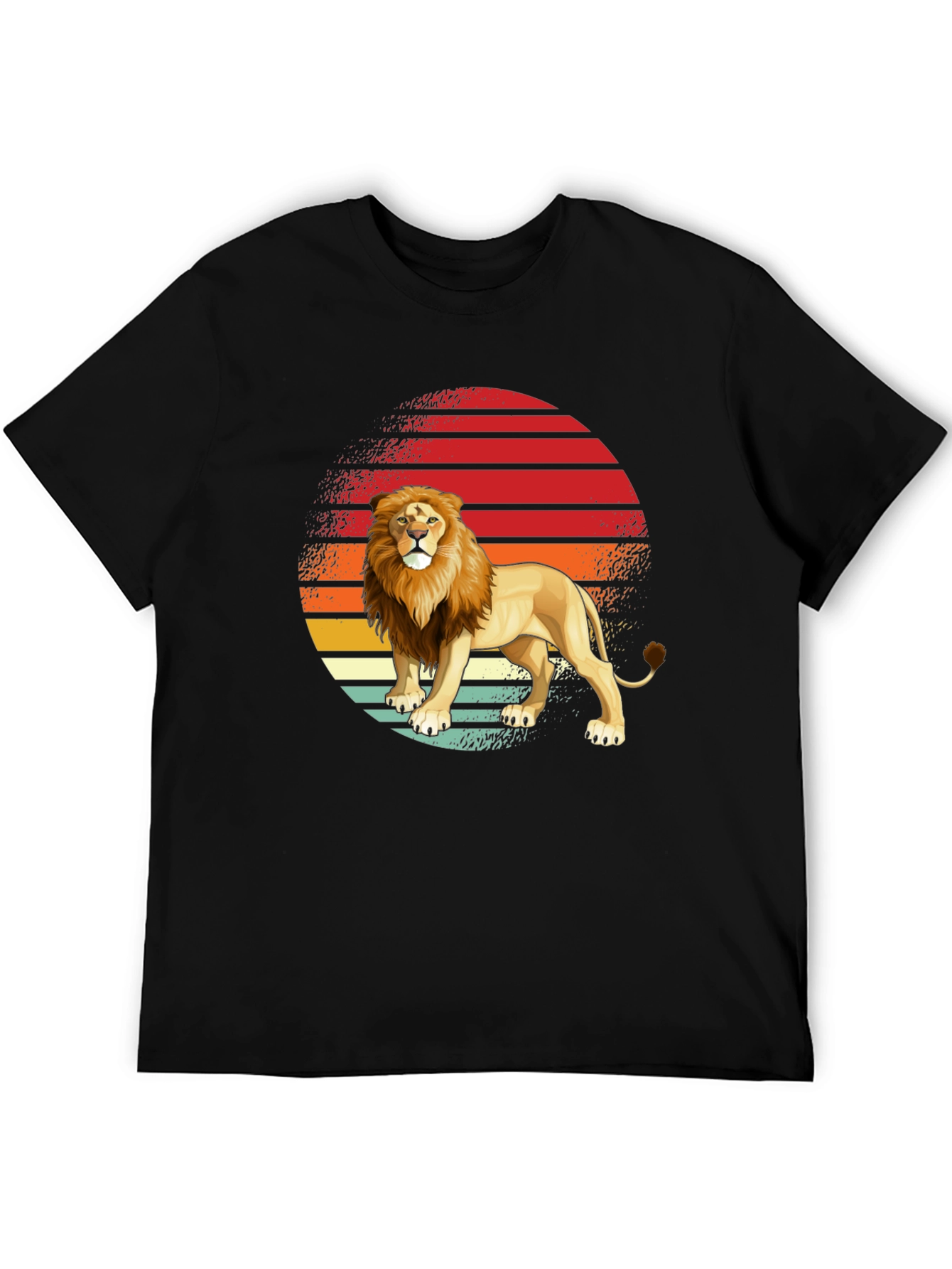 Black Lion Sunset Graphic Tee - Retro Style view 5