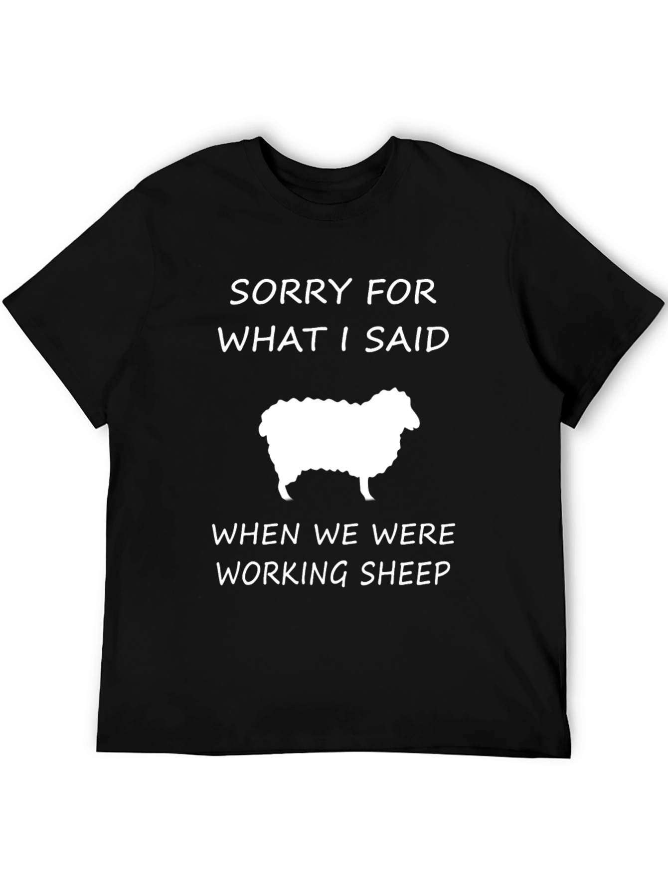 Black Funny Sorry Sheep T-Shirt view 5