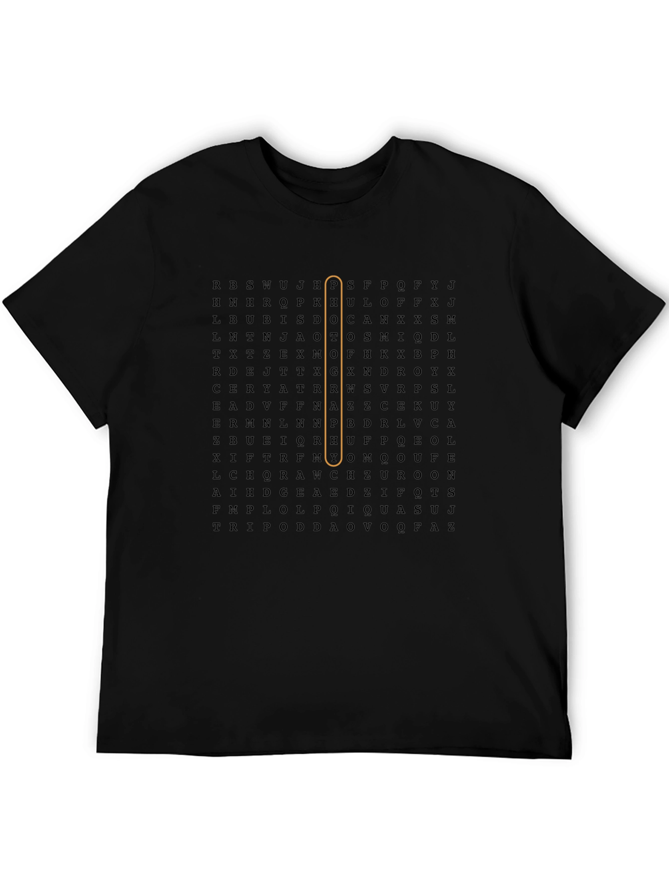 Black Word Search Graphic Tee - Hidden Message T-Shirt view 5