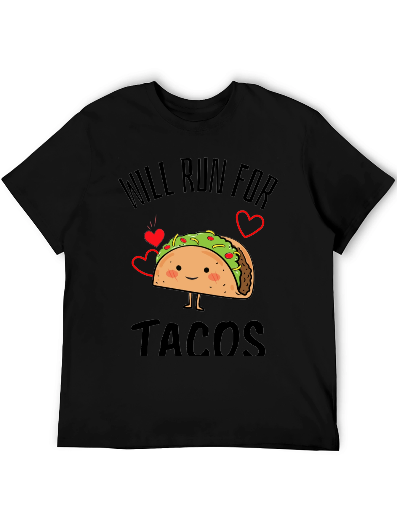Black Will Run for Tacos Funny Graphic Tee Shirt view 5