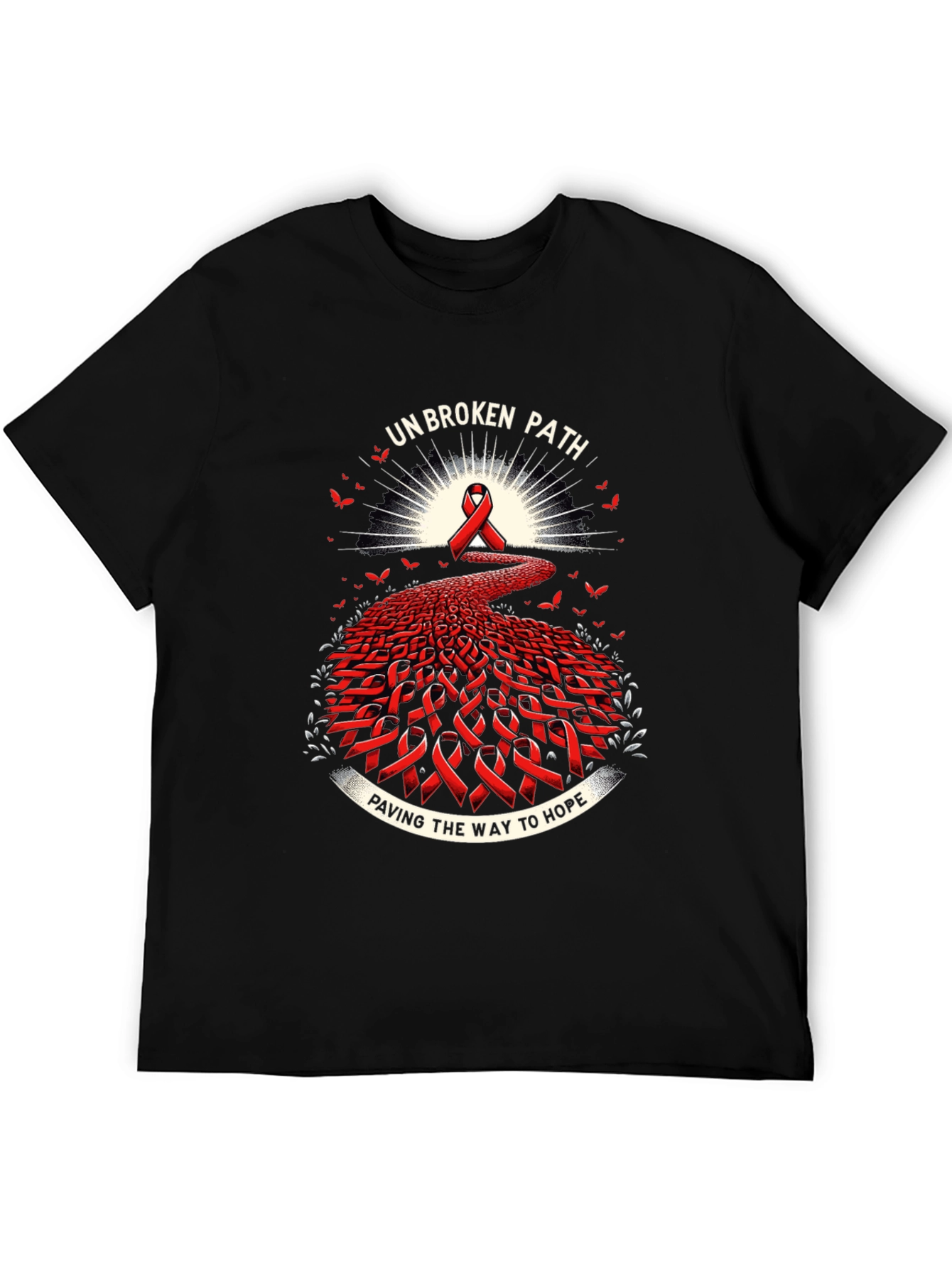 Black Unbroken Path Awareness T-Shirt view 5
