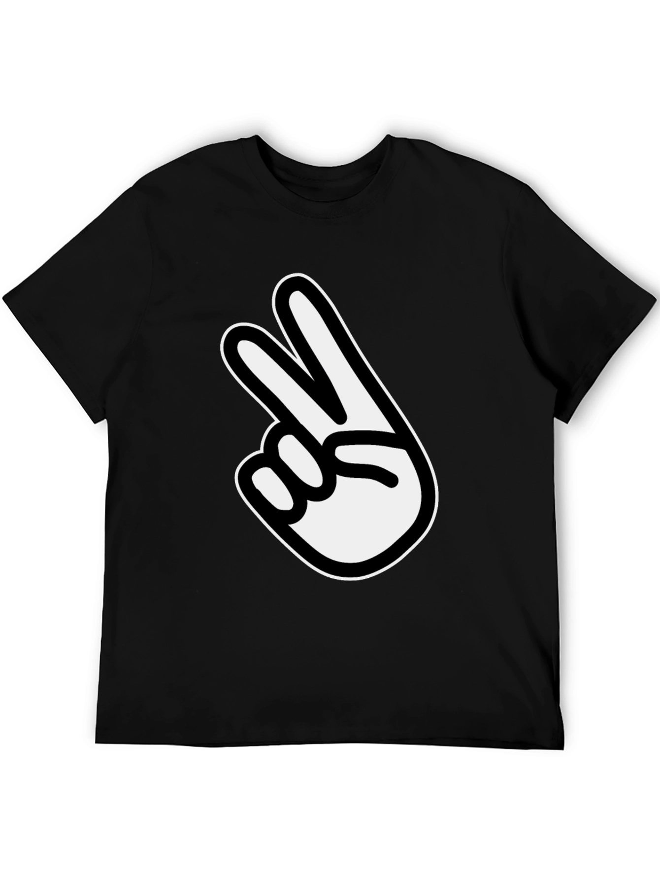 Black Peace Sign Graphic Tee - Classic Black Comfort view 5