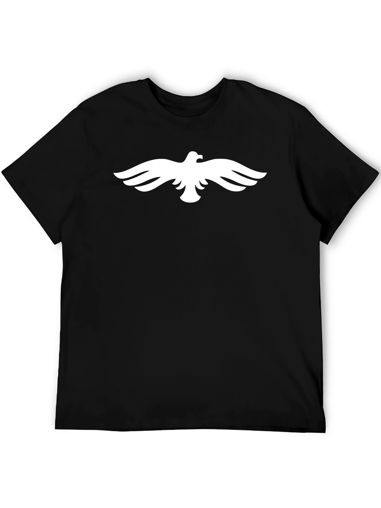 Black Black T-Shirt with White Dove Graphic Print view 5