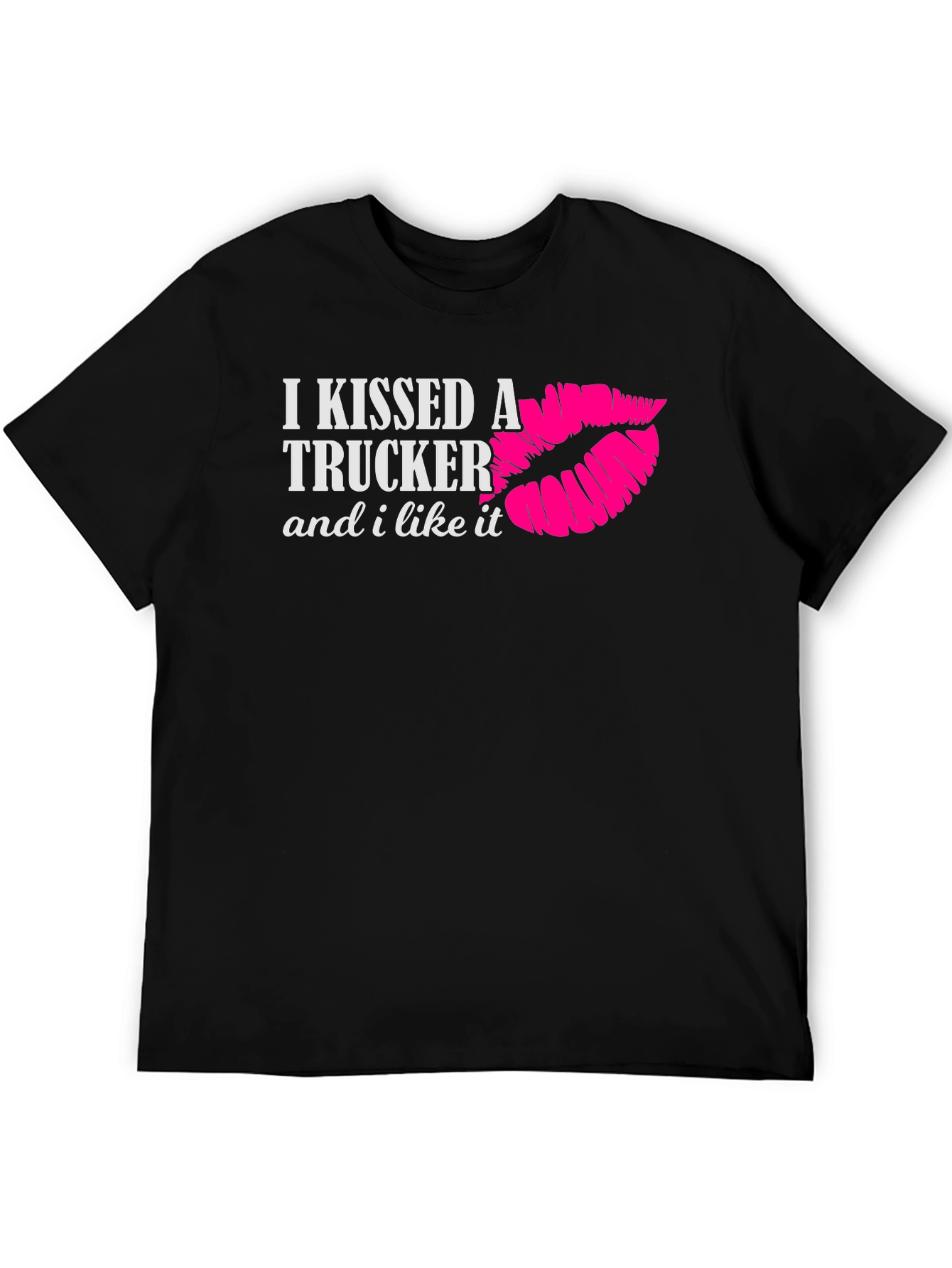 Black I Kissed a Trucker T-Shirt view 5
