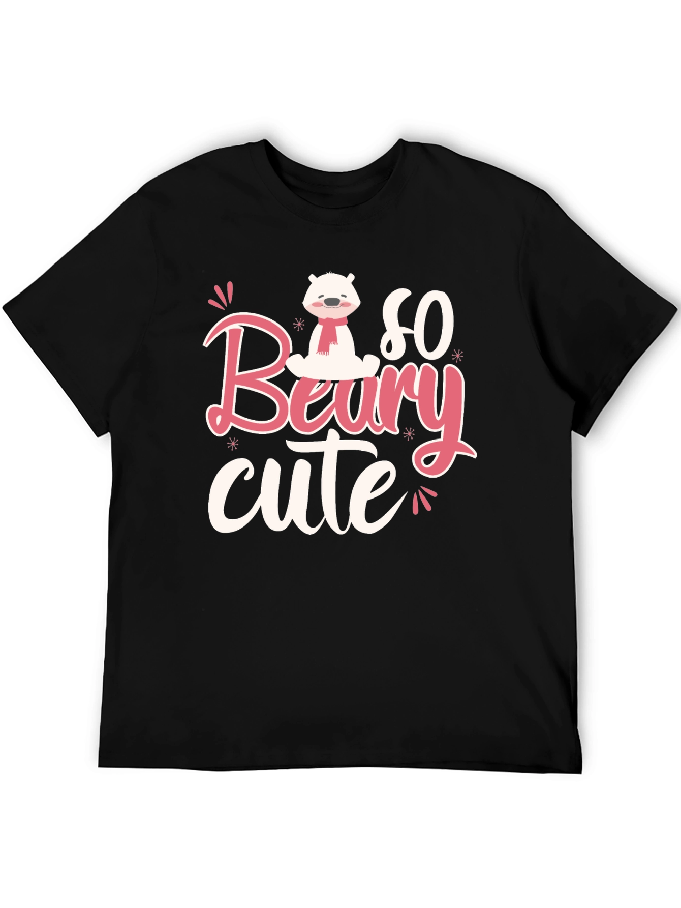 Black So Beary Cute Black Graphic Tee view 5