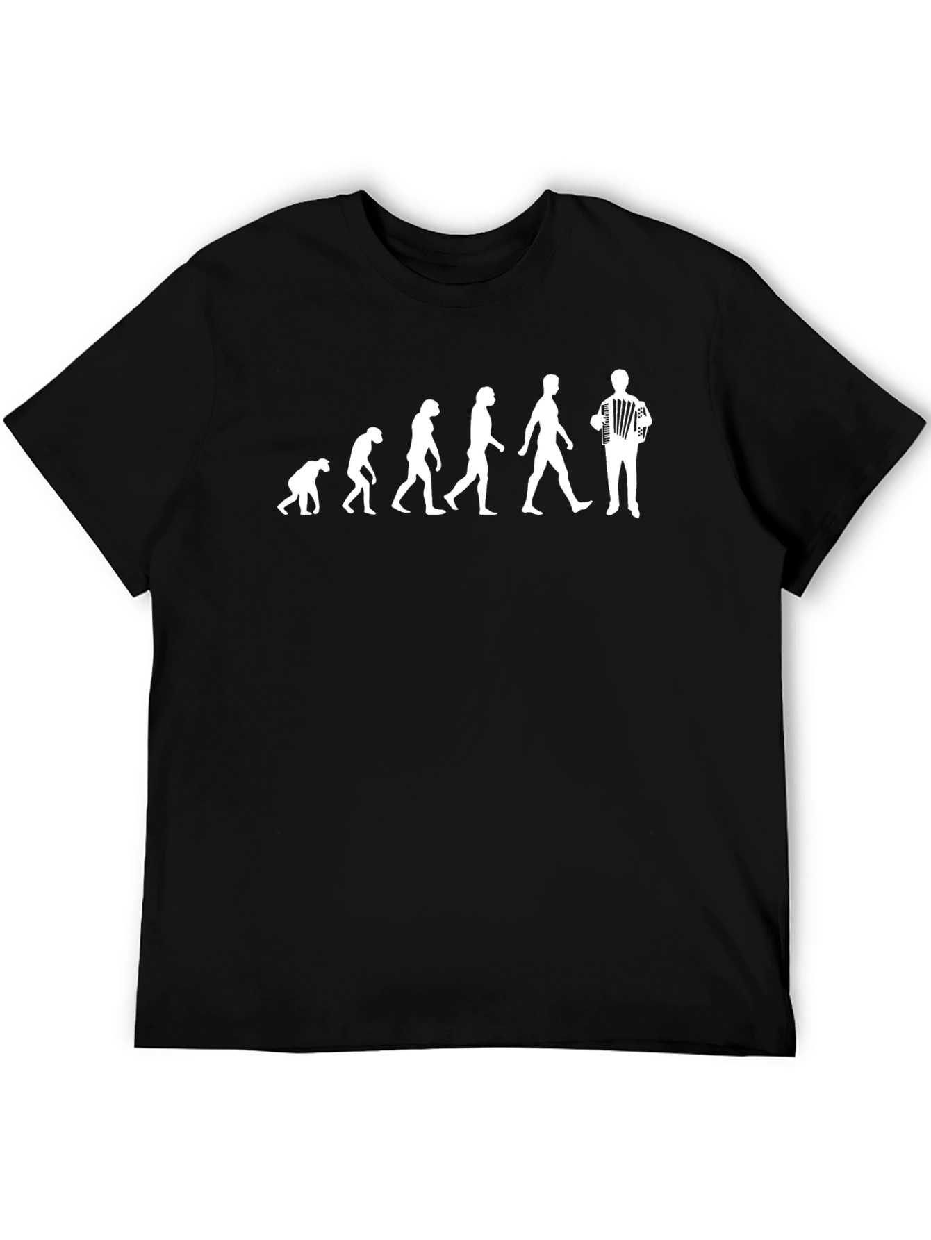 Black Accordion Evolution T-Shirt - Musician Humor Tee view 5