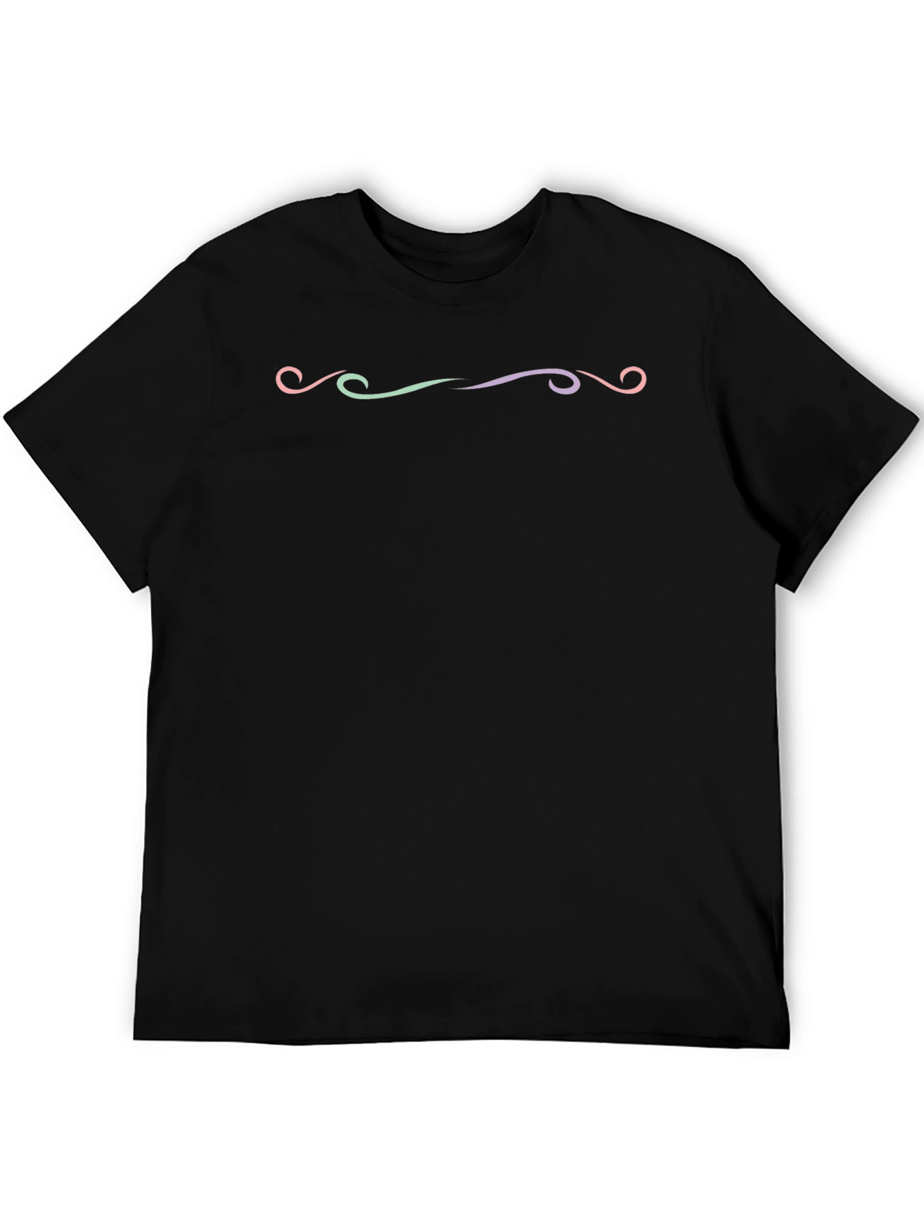 Black Stylish Black T-Shirt with Decorative Design view 5