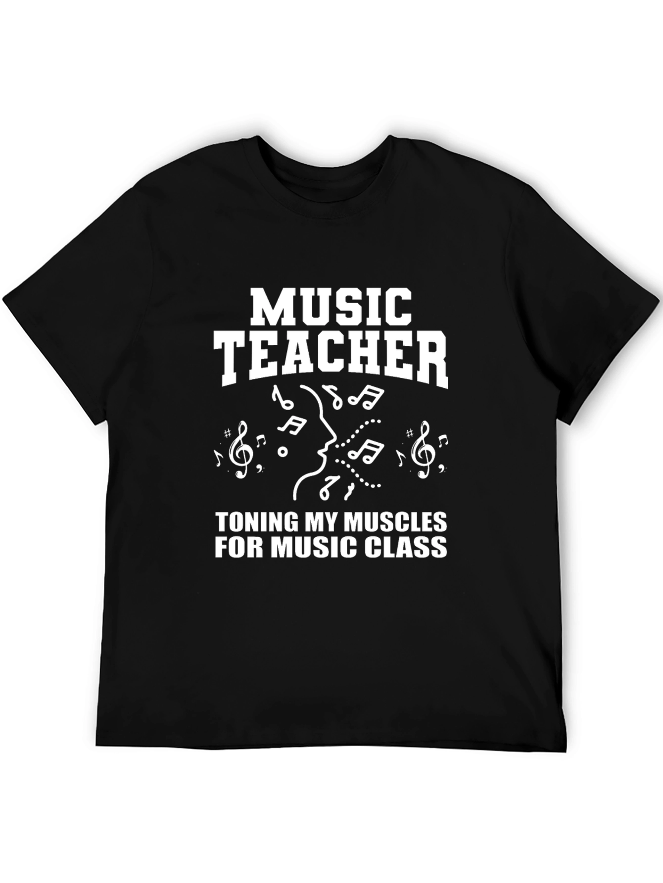 Black Music Teacher T-Shirt - Toning My Muscles for Class view 5