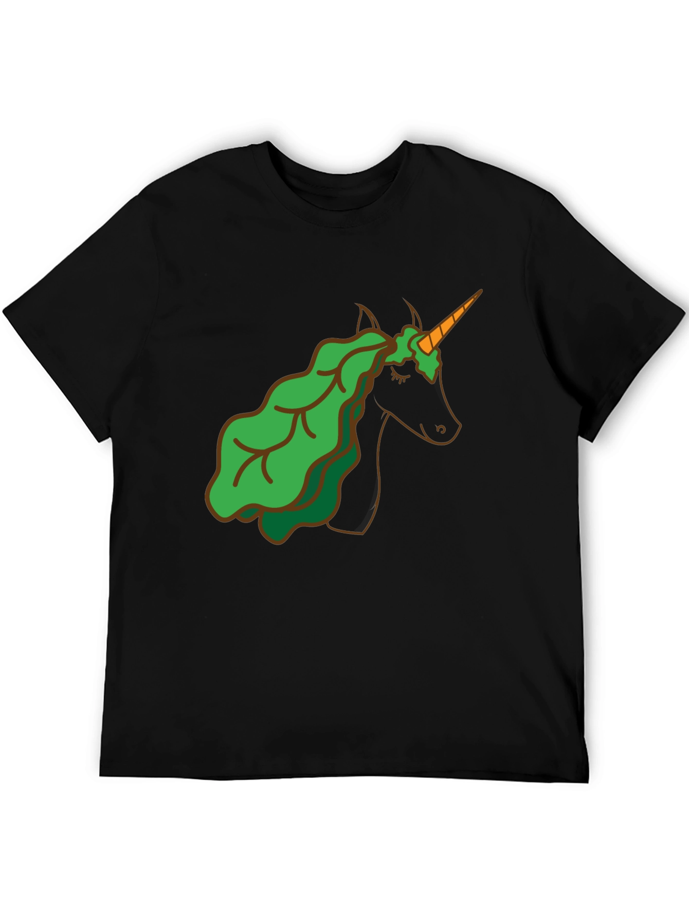 Black Unicorn Lettuce Hair T-Shirt - Black view 5