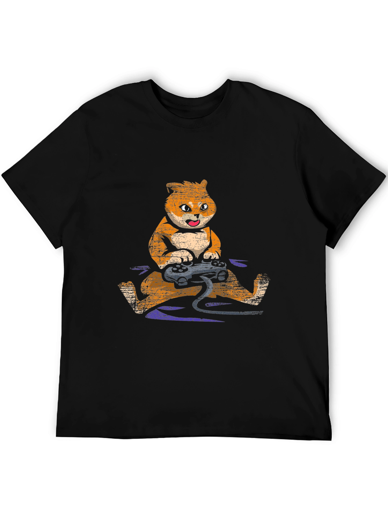 Black Gamer Fox Graphic T-Shirt view 5