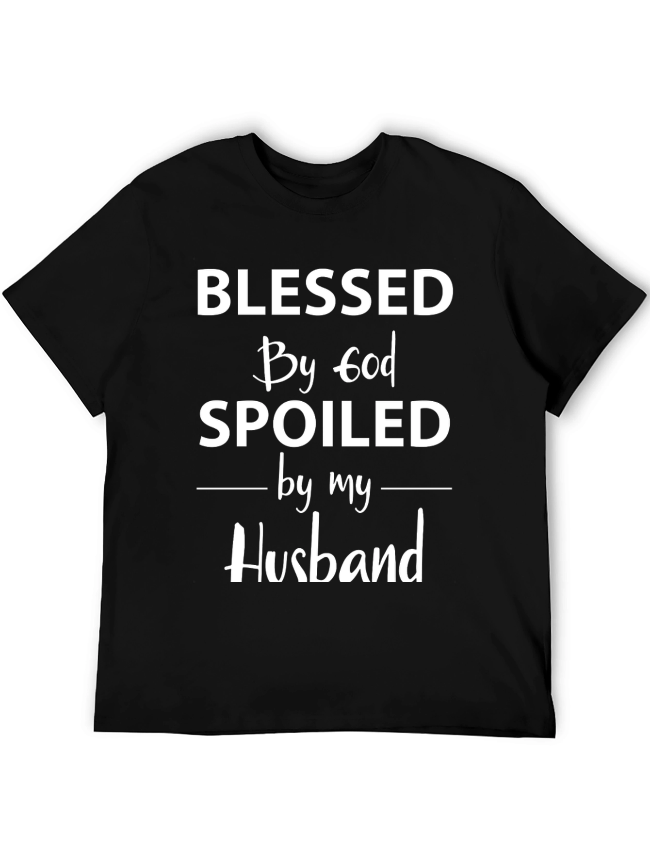 Black Blessed By God, Spoiled by Husband - Graphic T-Shirt view 5