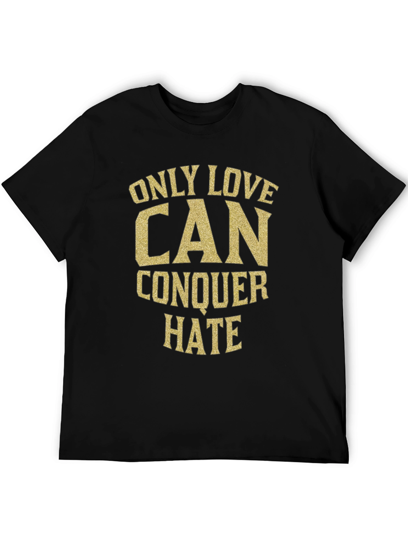 Black Love Conquers Hate Black Graphic Tee view 5