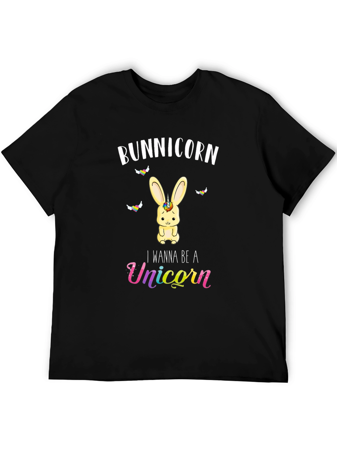 Black Bunicorn Unicorn T-Shirt Funny Bunny Tee view 5