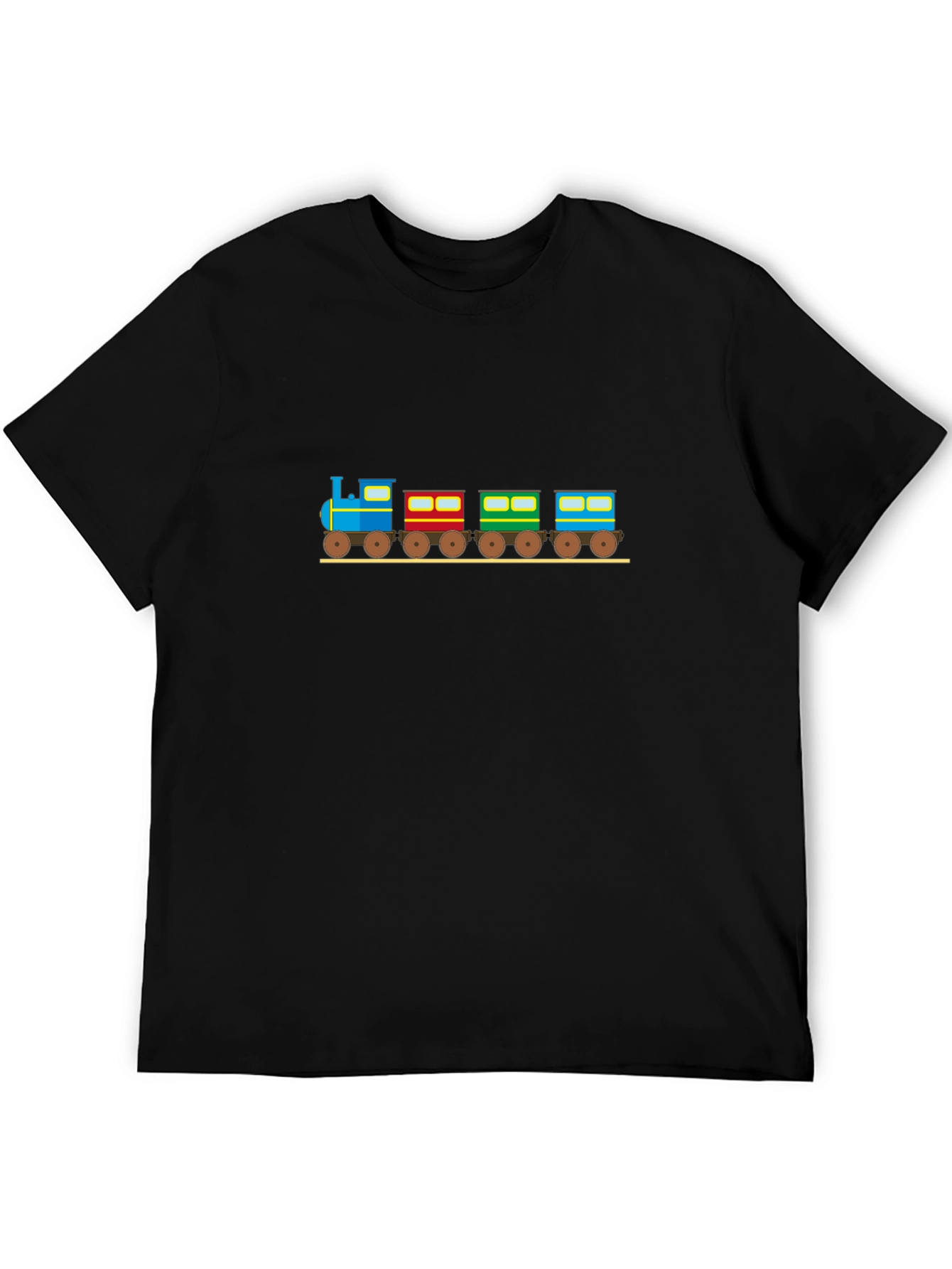 Black Fun Train Graphic Tee - Black Cotton Shirt view 5