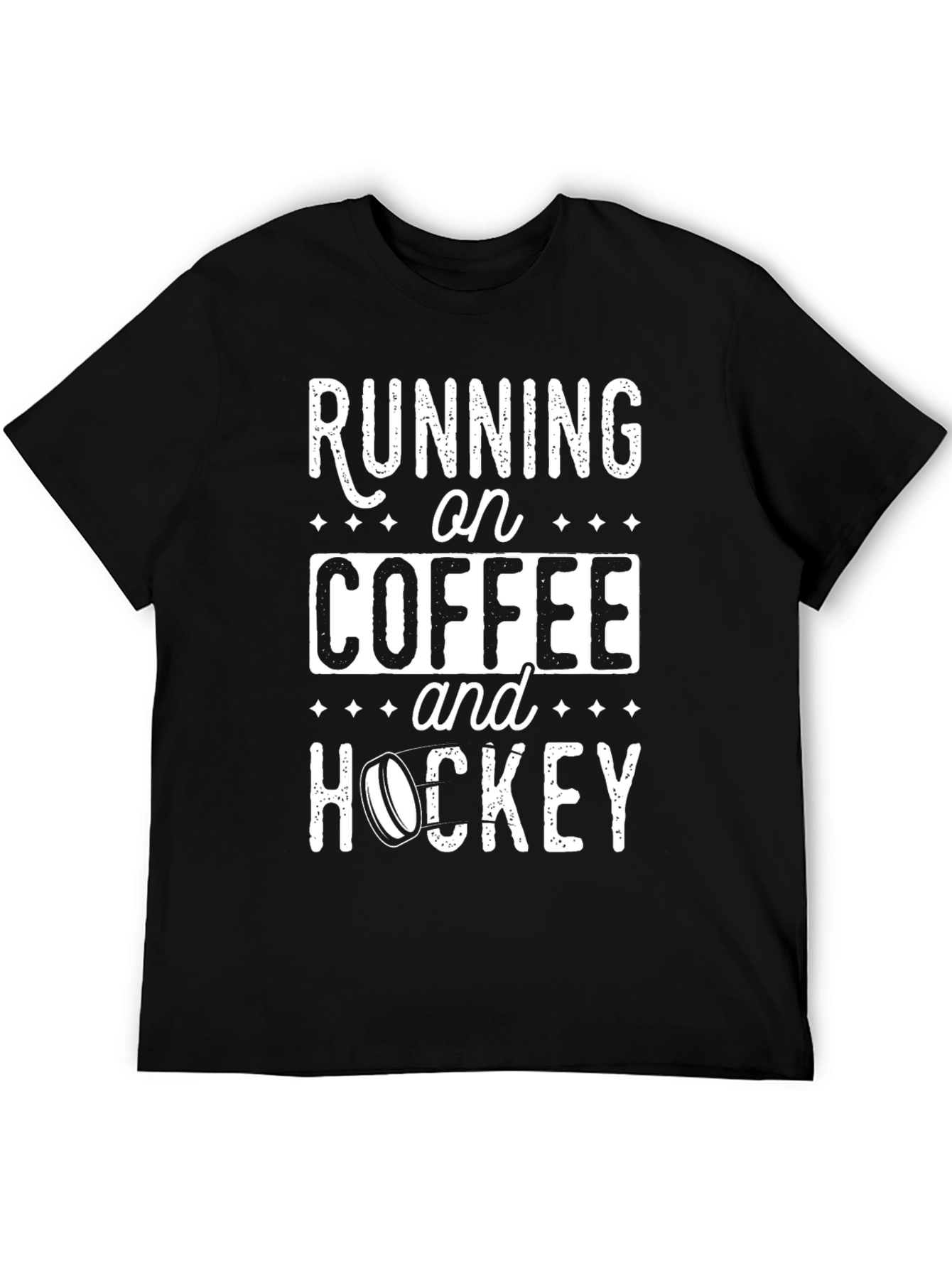 Black Running on Coffee & Hockey Tee - Novelty T-Shirt view 5