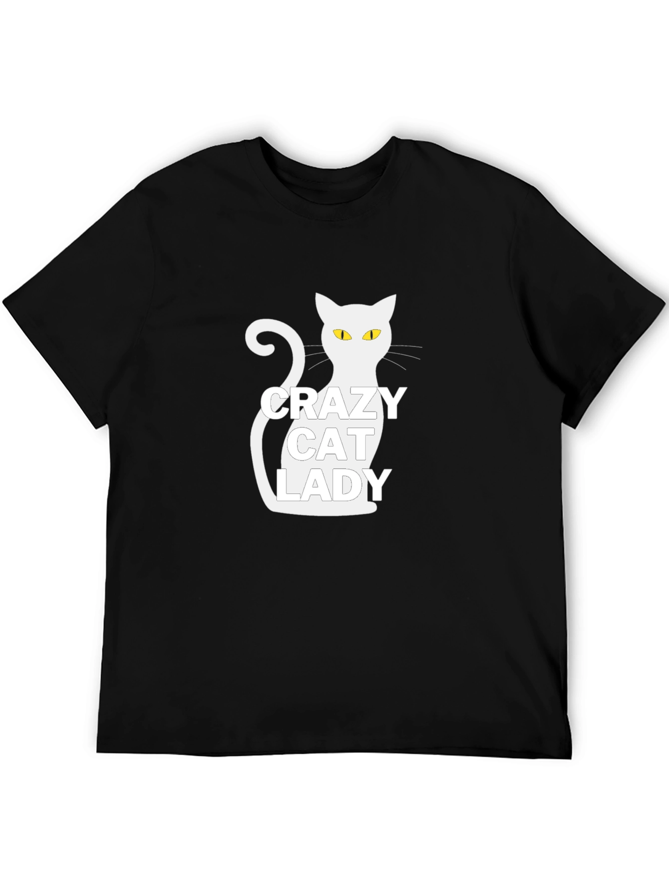 Black Crazy Cat Lady T-Shirt - Novelty Tee view 5