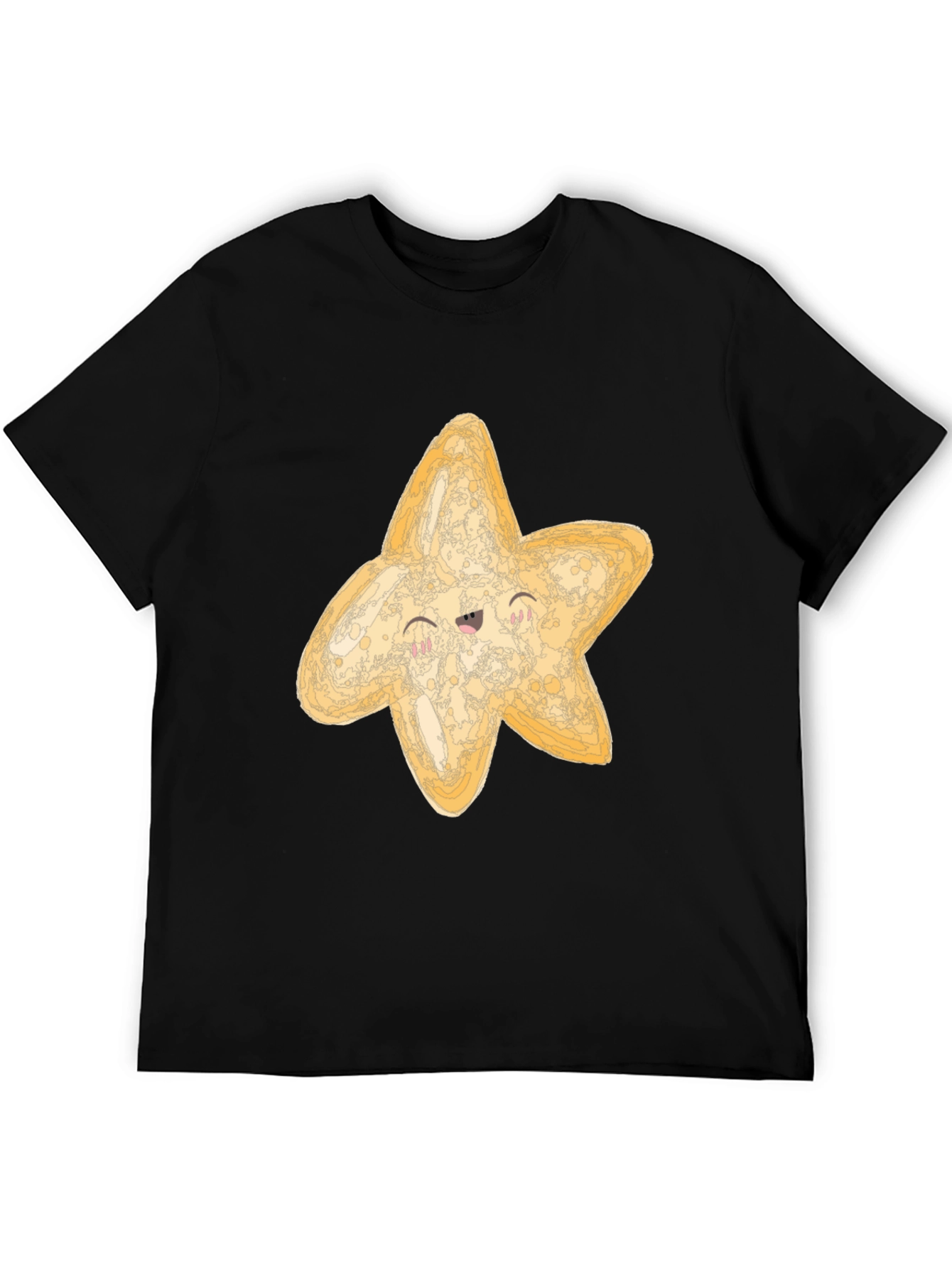 Black Cute Starfish Graphic Black T-Shirt view 5