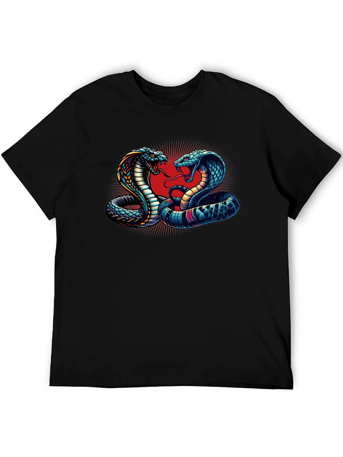 Black Cobra Clash Graphic Tee - Bold Snake Design view 5