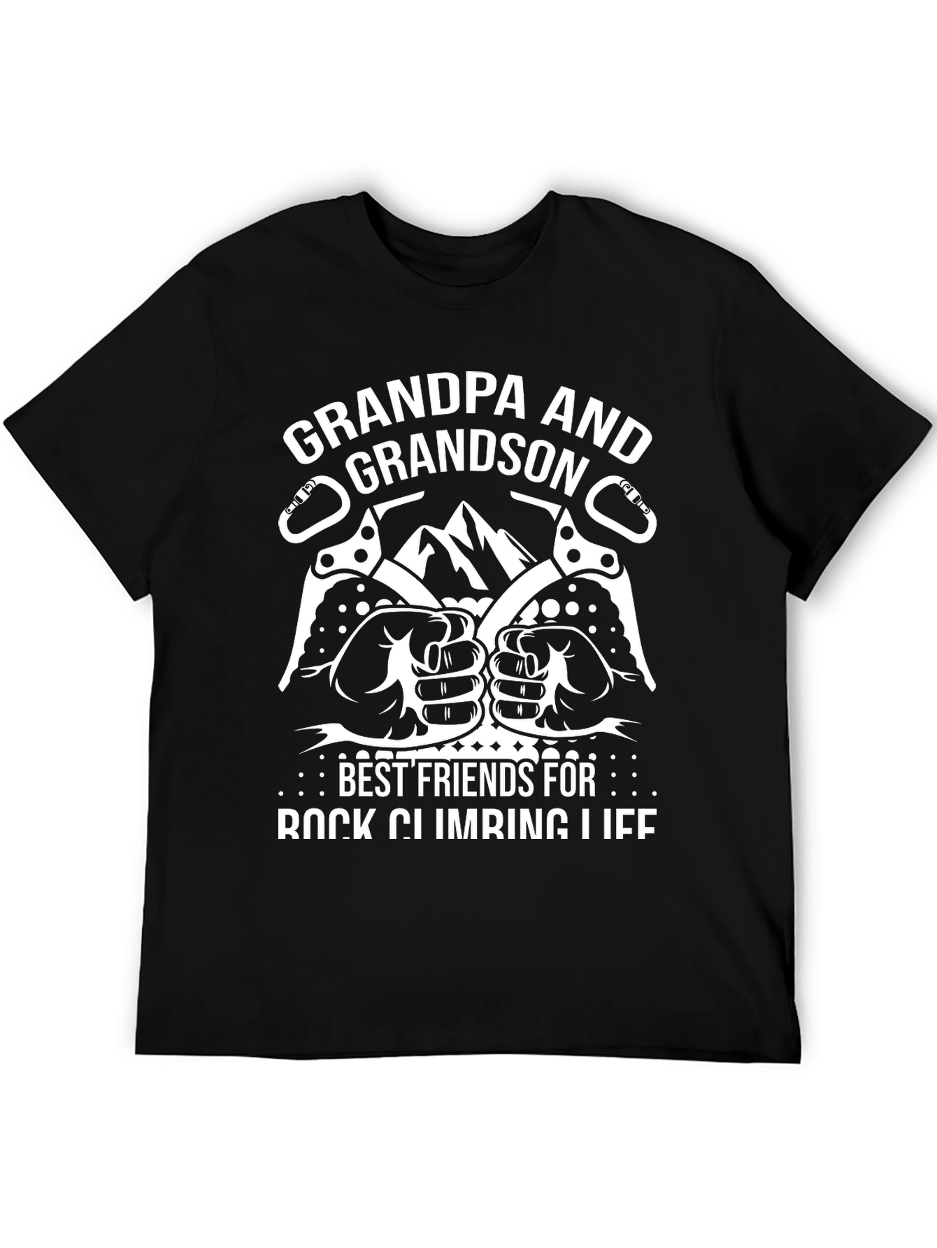 Black Grandpa and Grandson Rock Climbing T-Shirt view 5