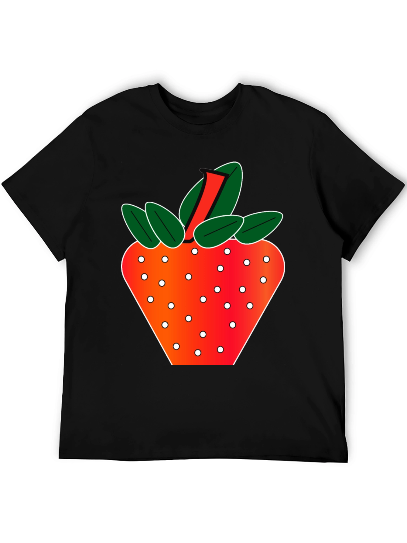 Black Strawberry Graphic T-Shirt - Fresh & Fun Design view 5