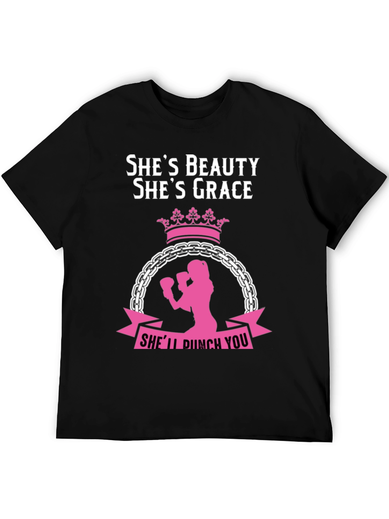 Black She's Beauty She's Grace Women's Boxing T-Shirt view 5