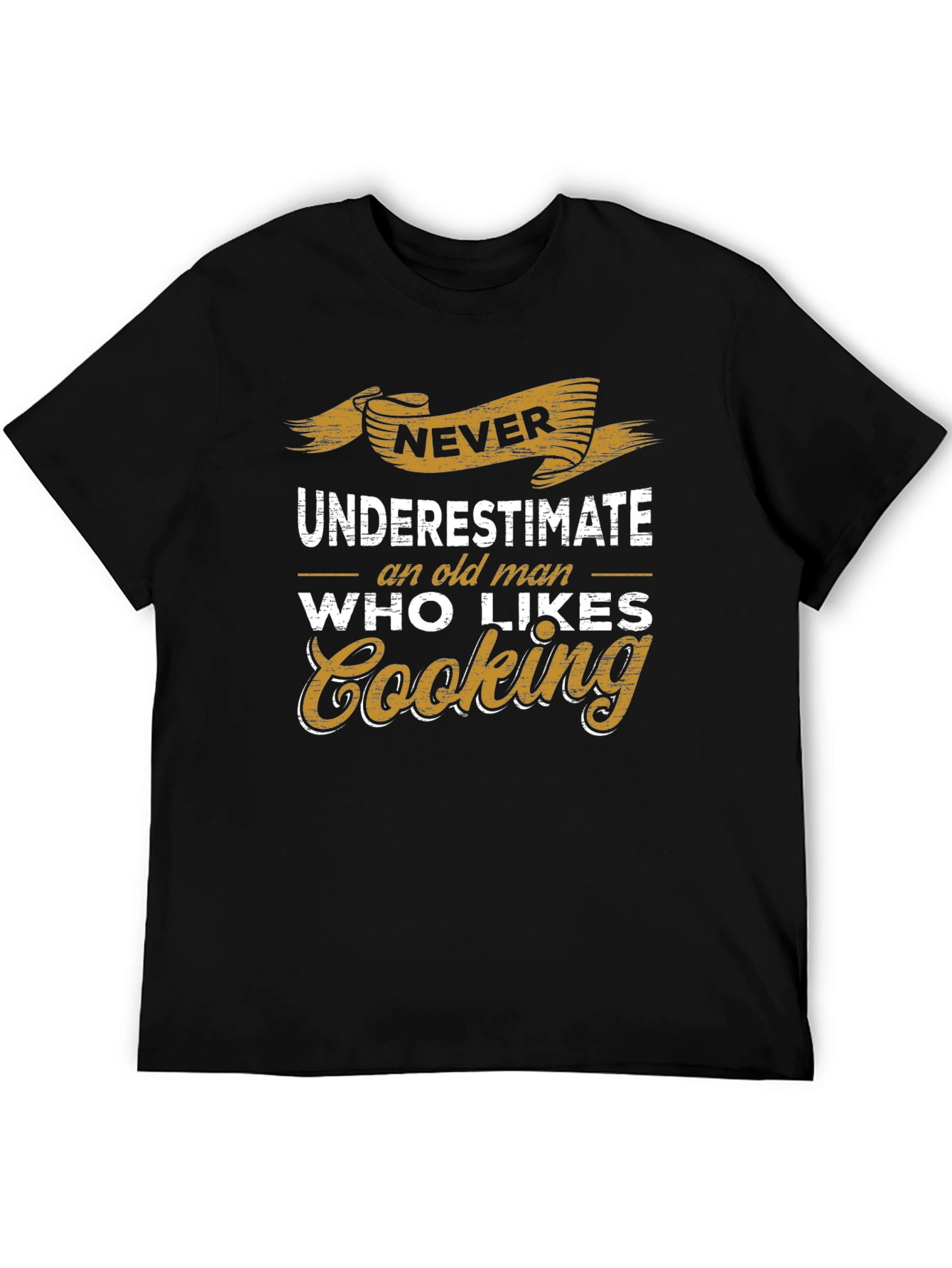 Black Never Underestimate Old Man Who Likes Cooking Graphic T-Shirt view 5
