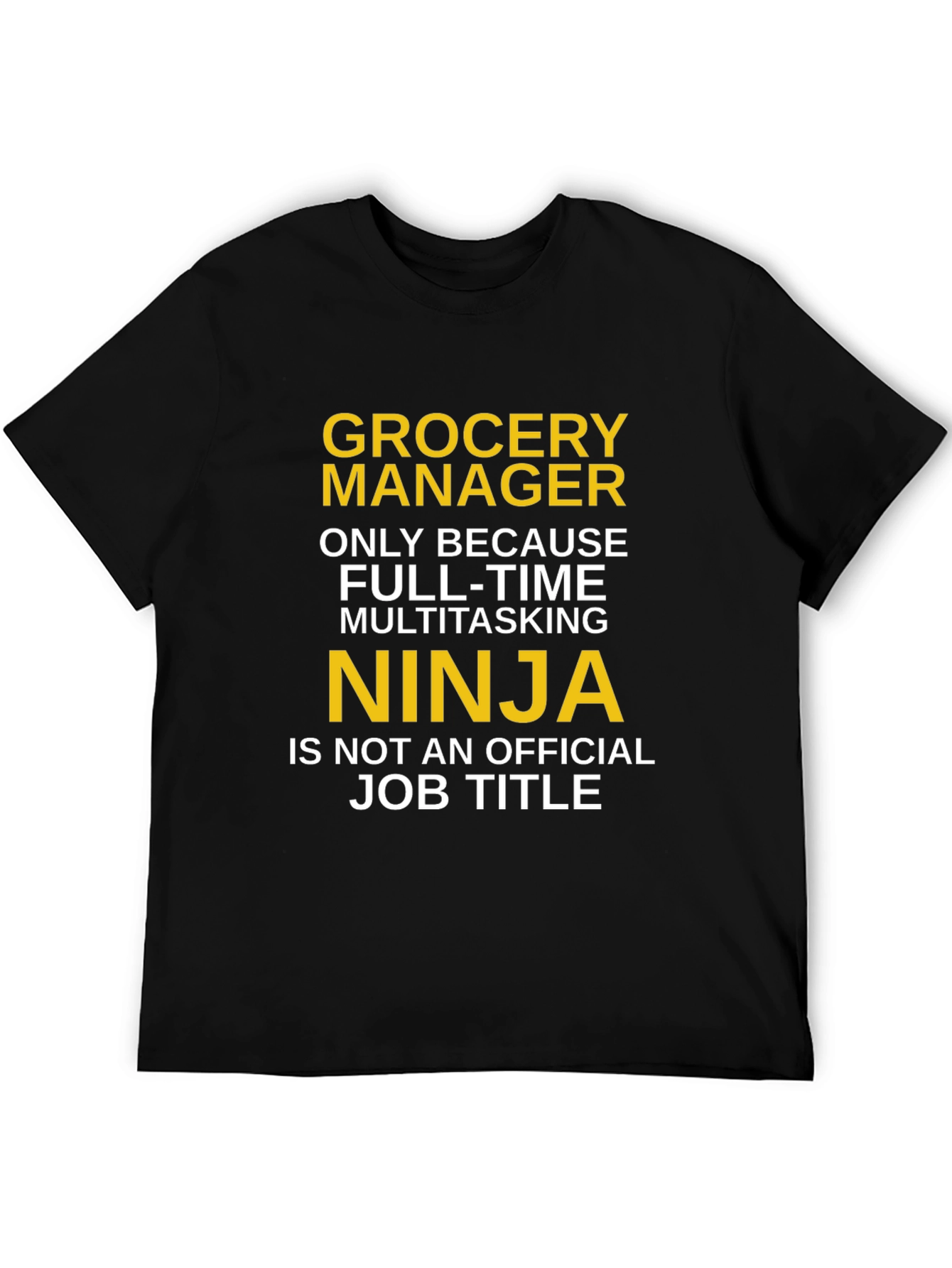 Black Grocery Manager Ninja T-Shirt view 5