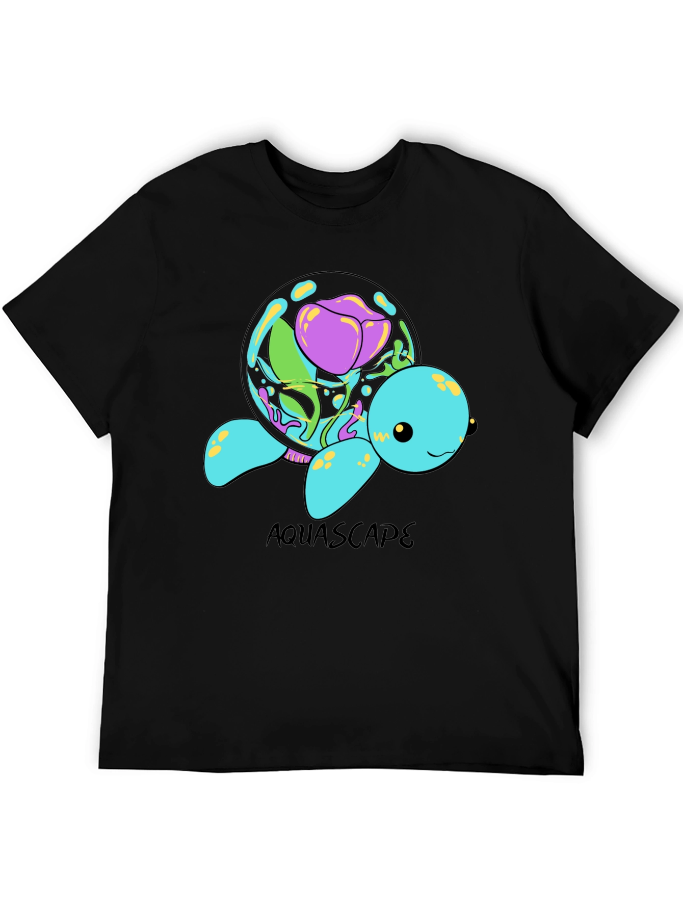 Black Aquascape Turtle Graphic T-Shirt view 5