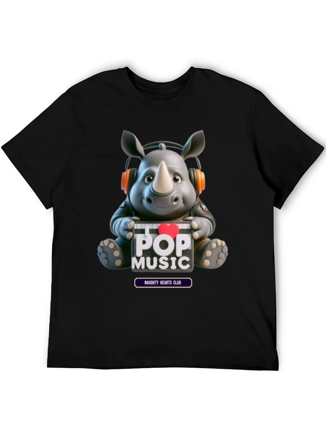 Black Pop Music Rhino Tee view 5