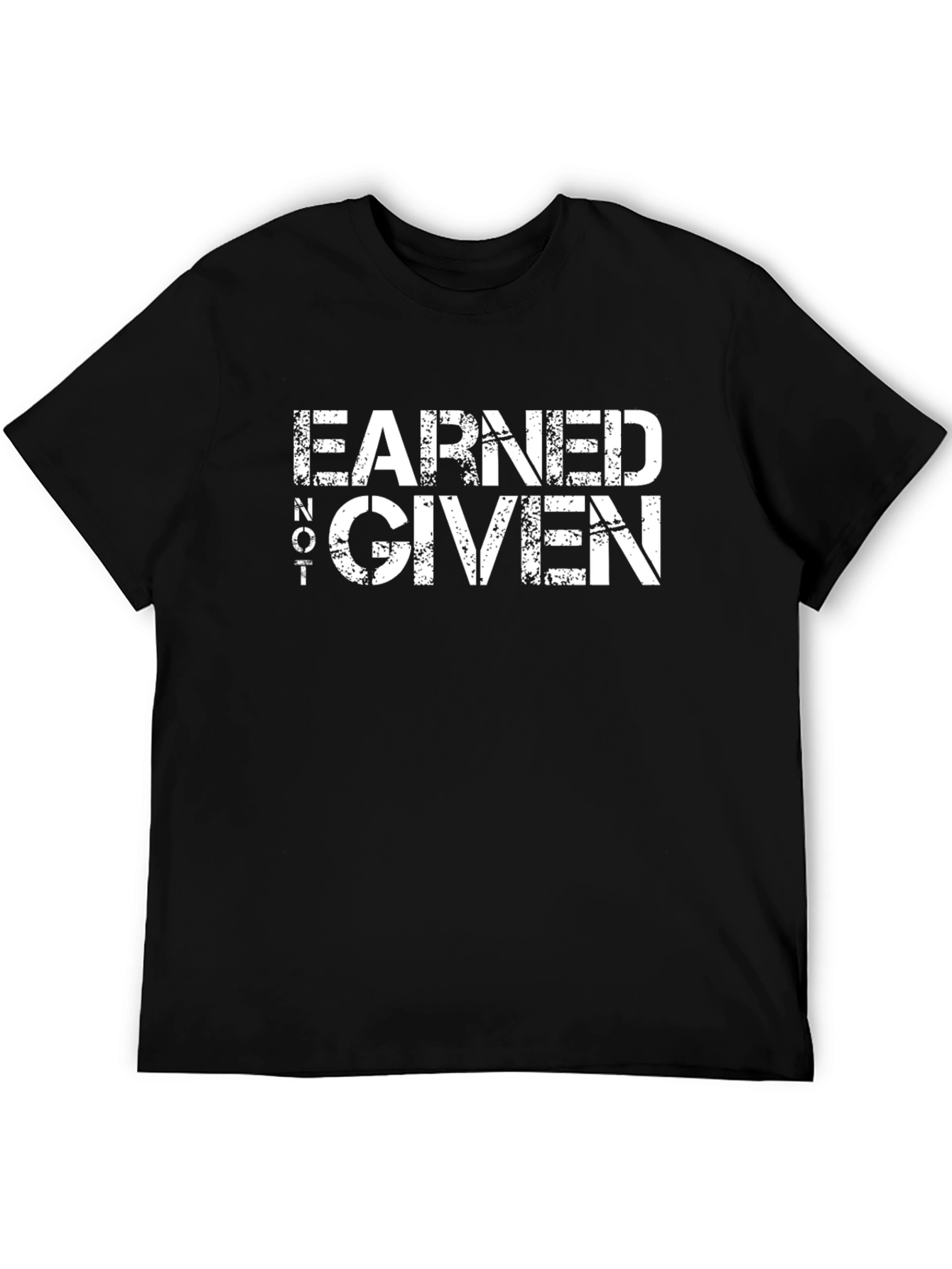 Black Earned Not Given Graphic Tee - Black Casual T-Shirt view 5