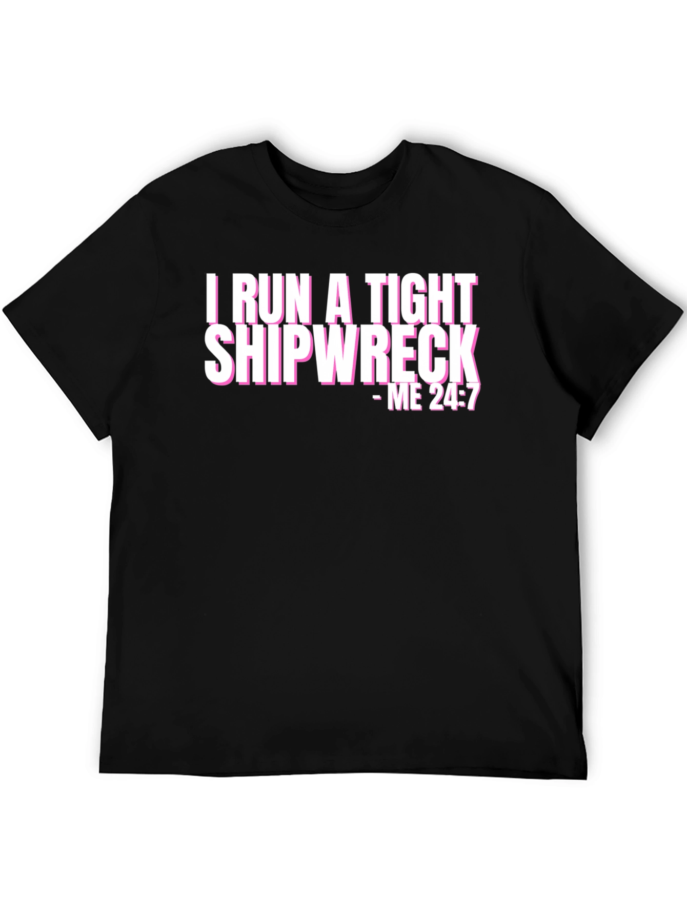 Black Tight Shipwreck Graphic Tee - Humor T-Shirt view 5