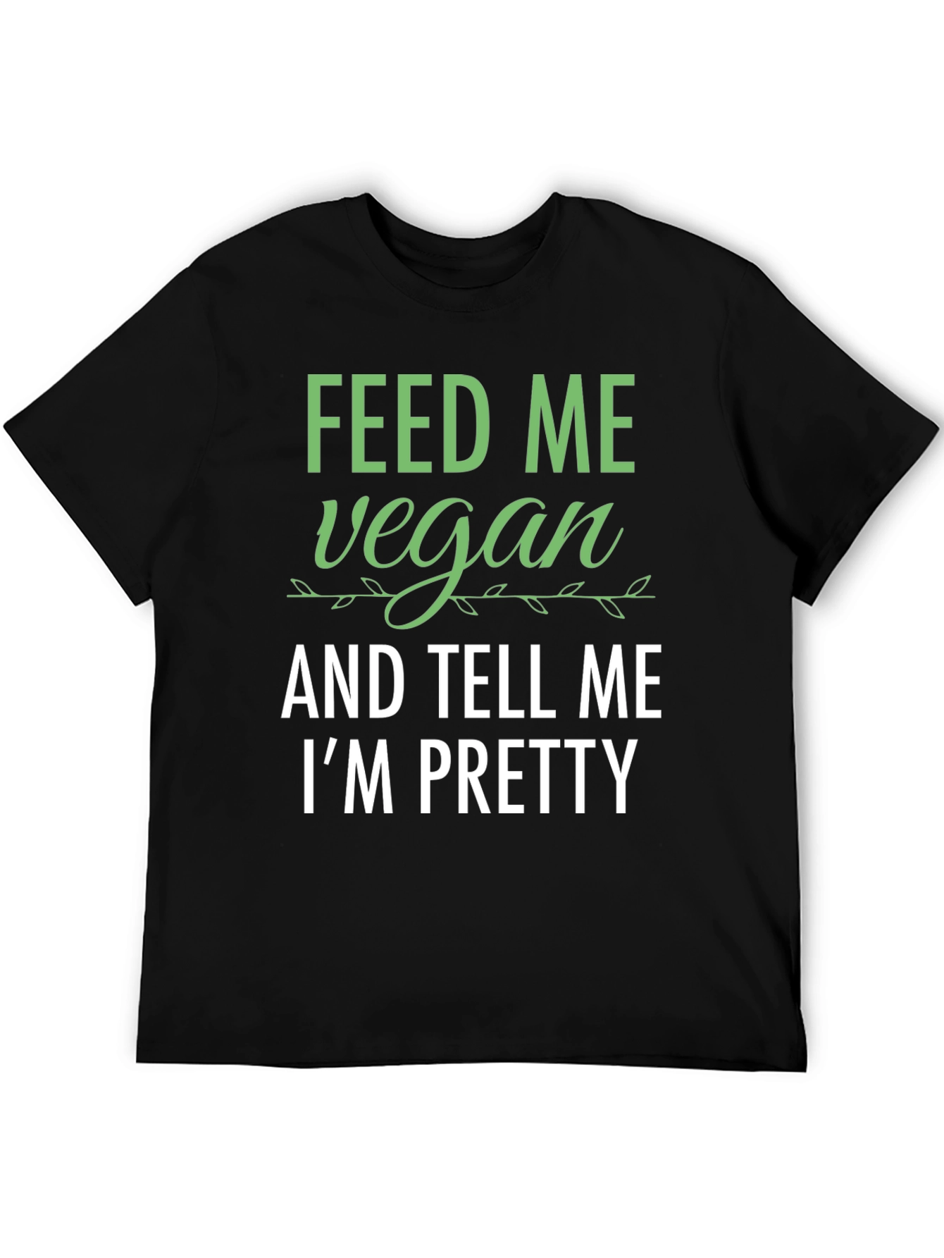 Black Feed Me Vegan Funny Graphic T-Shirt view 5