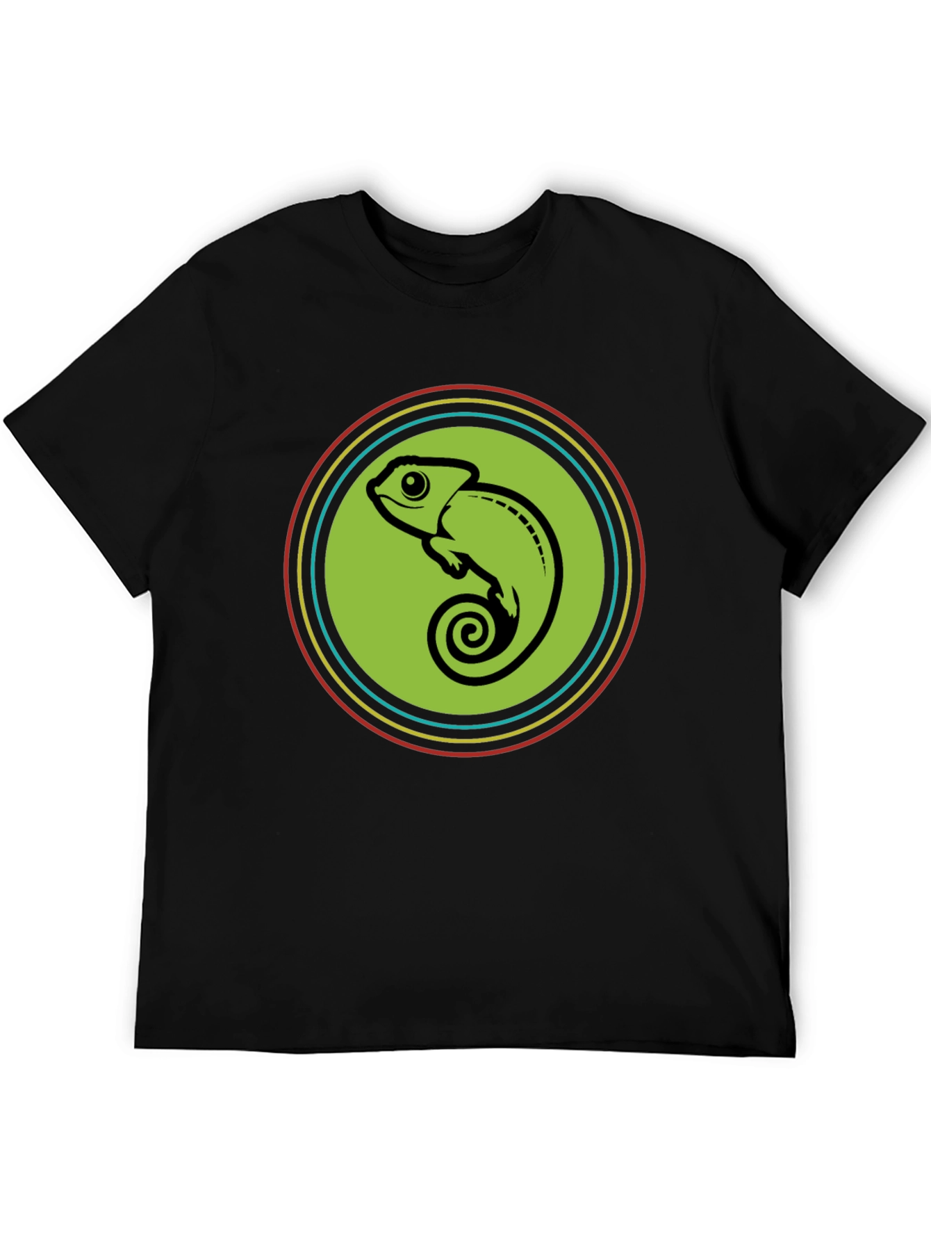 Black Chameleon Circle Graphic Tee - Cool & Comfy view 5