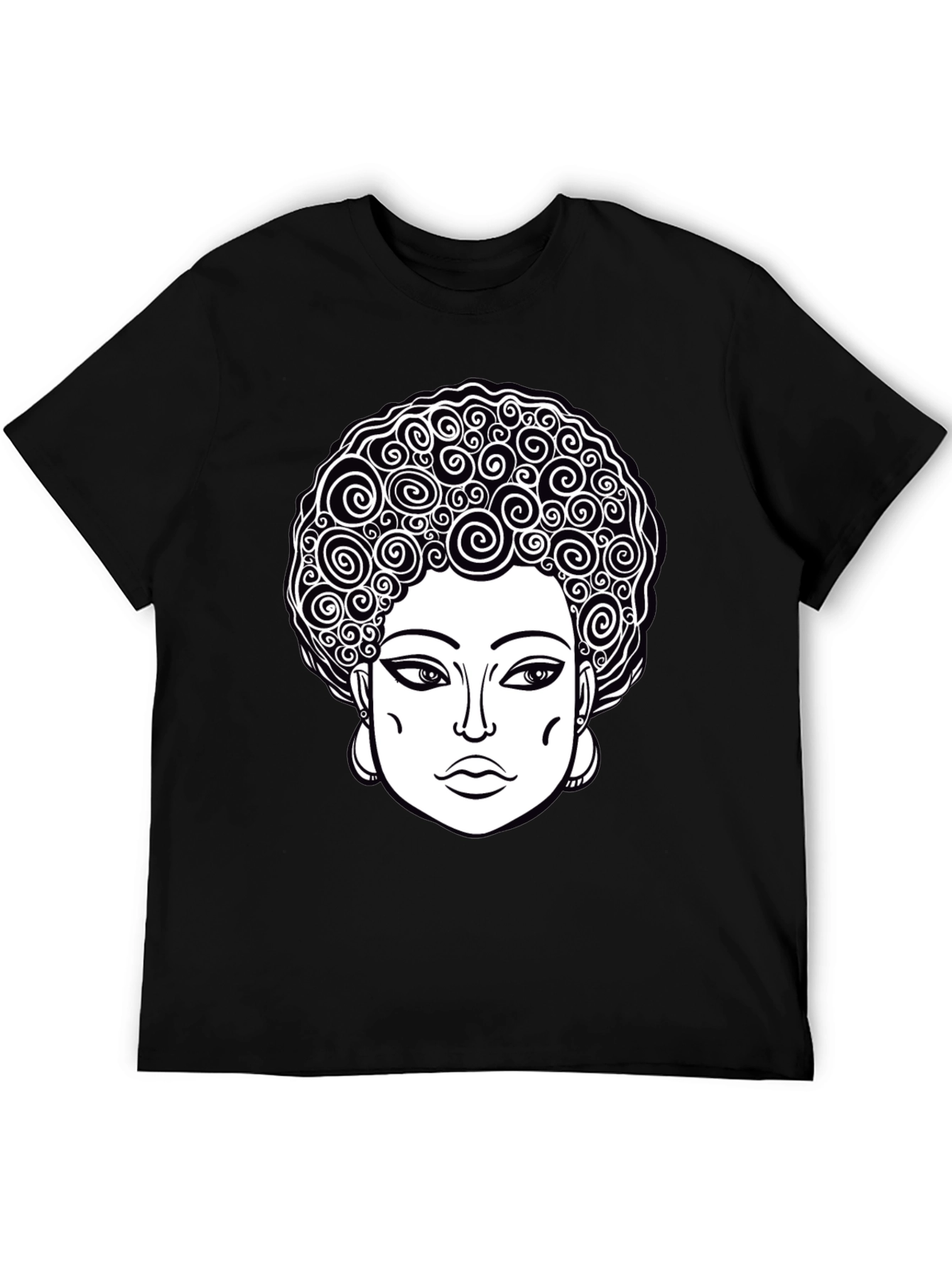 Black Afro Queen Graphic Tee - Black Unisex T-Shirt view 5