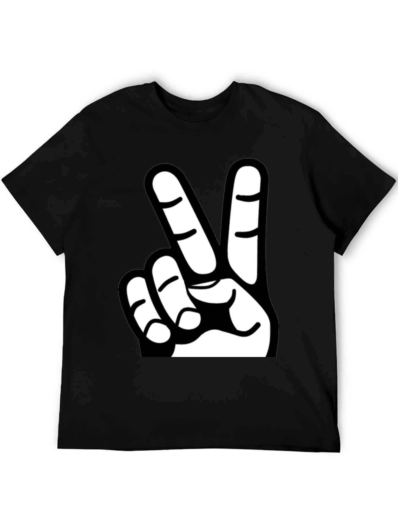 Black Peace Sign Graphic Tee - Classic Black T-Shirt view 5