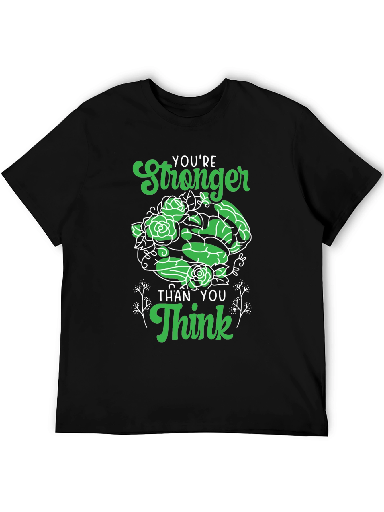 Black Stronger Than You Think Graphic Tee view 5