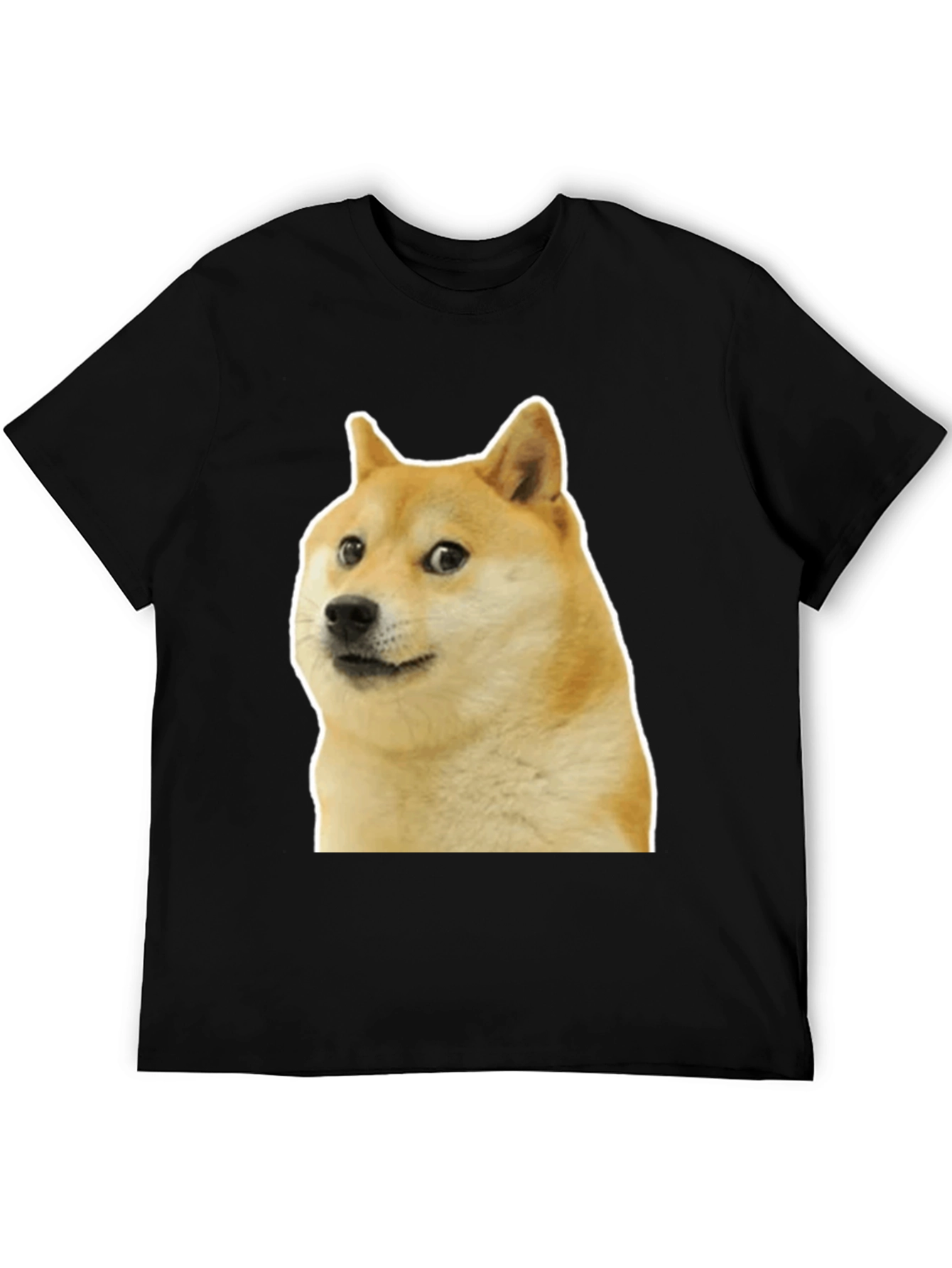 Black Doge Meme Graphic Tee - Black Cotton T-Shirt view 5
