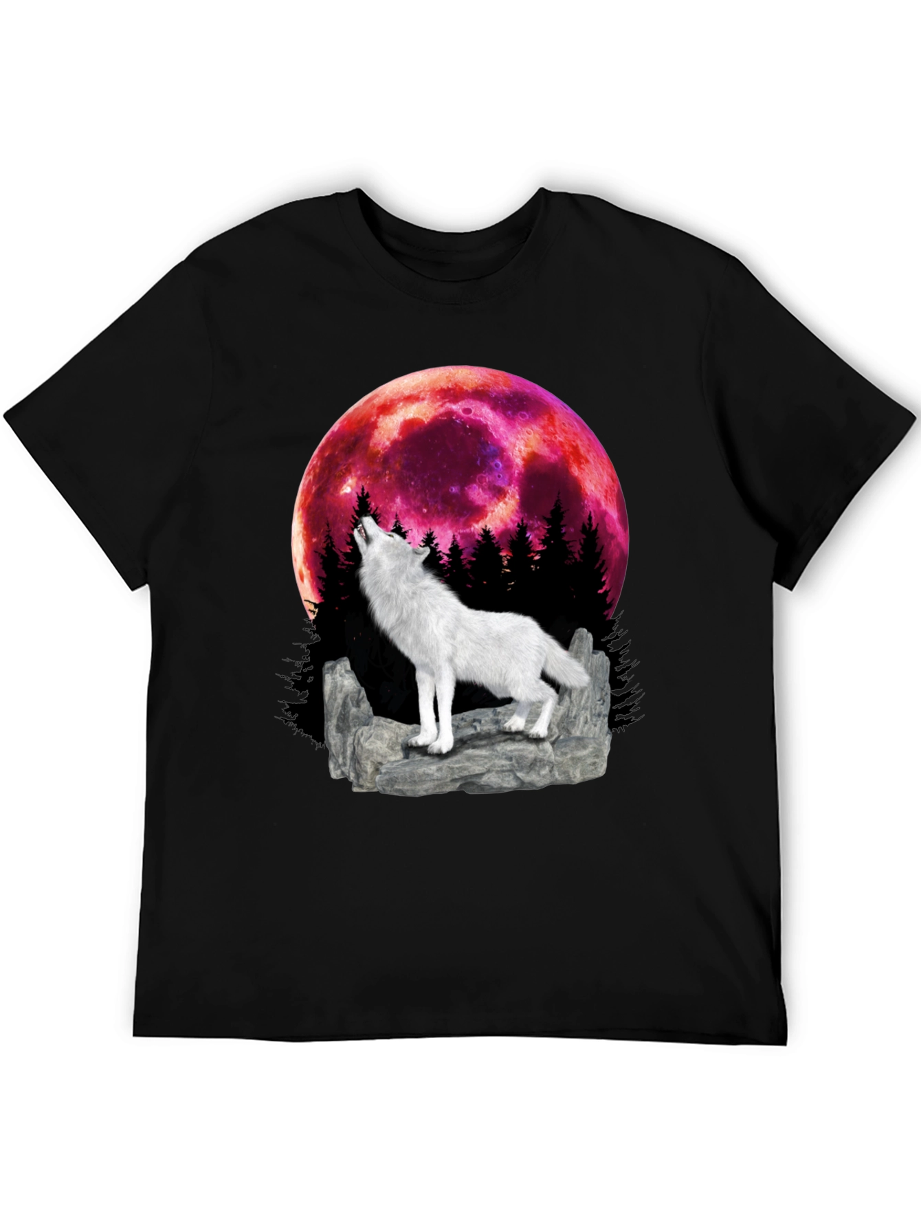 Black Wolf Howling at the Moon Graphic Tee view 5