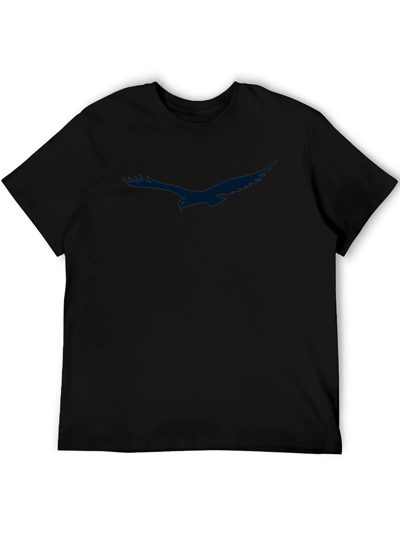 Black Men's Black T-Shirt with Eagle Graphic view 5