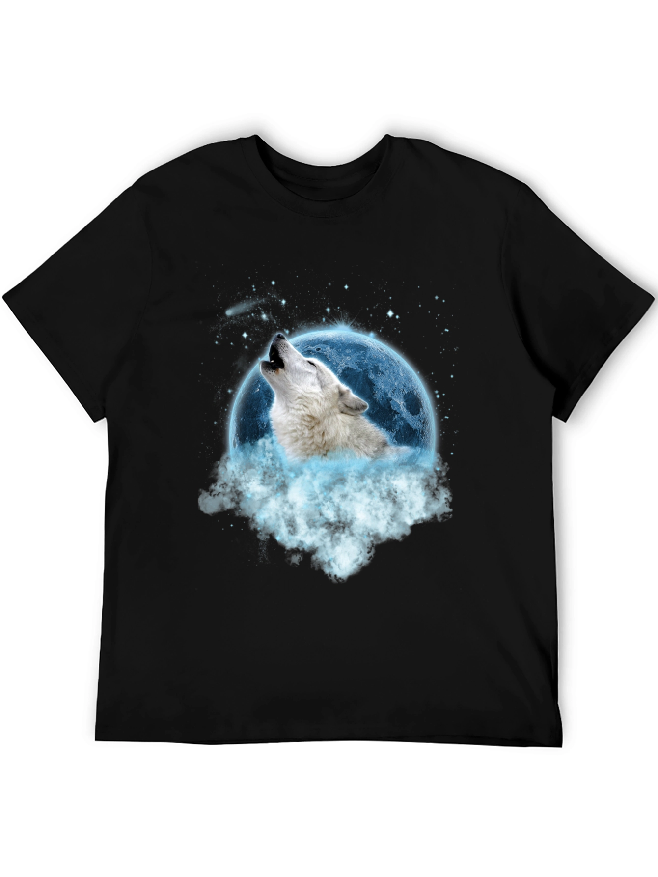 Black Wolf Howling at Moon Graphic Tee view 5