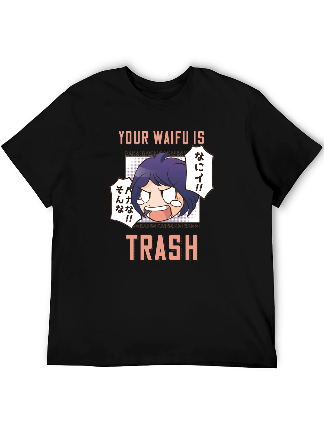 Black Your Waifu is Trash T-Shirt Anime Manga Graphic Tee view 5